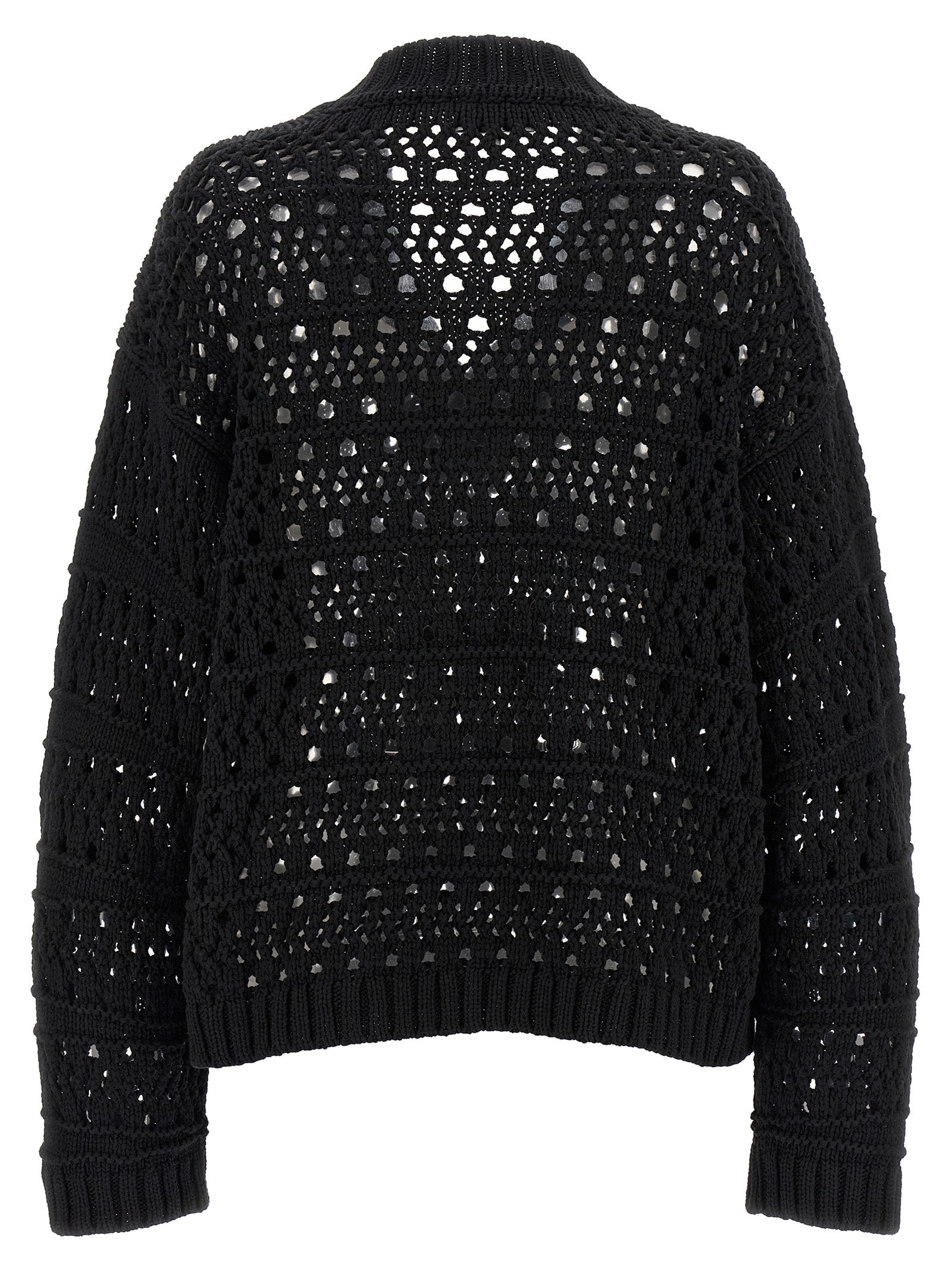 Ganni Women 'Black Crochet V-Neck' Sweater GANNI