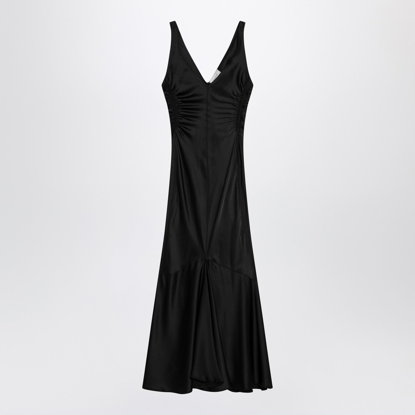 Sportmax Long Black Dress In Satin Women SPORTMAX
