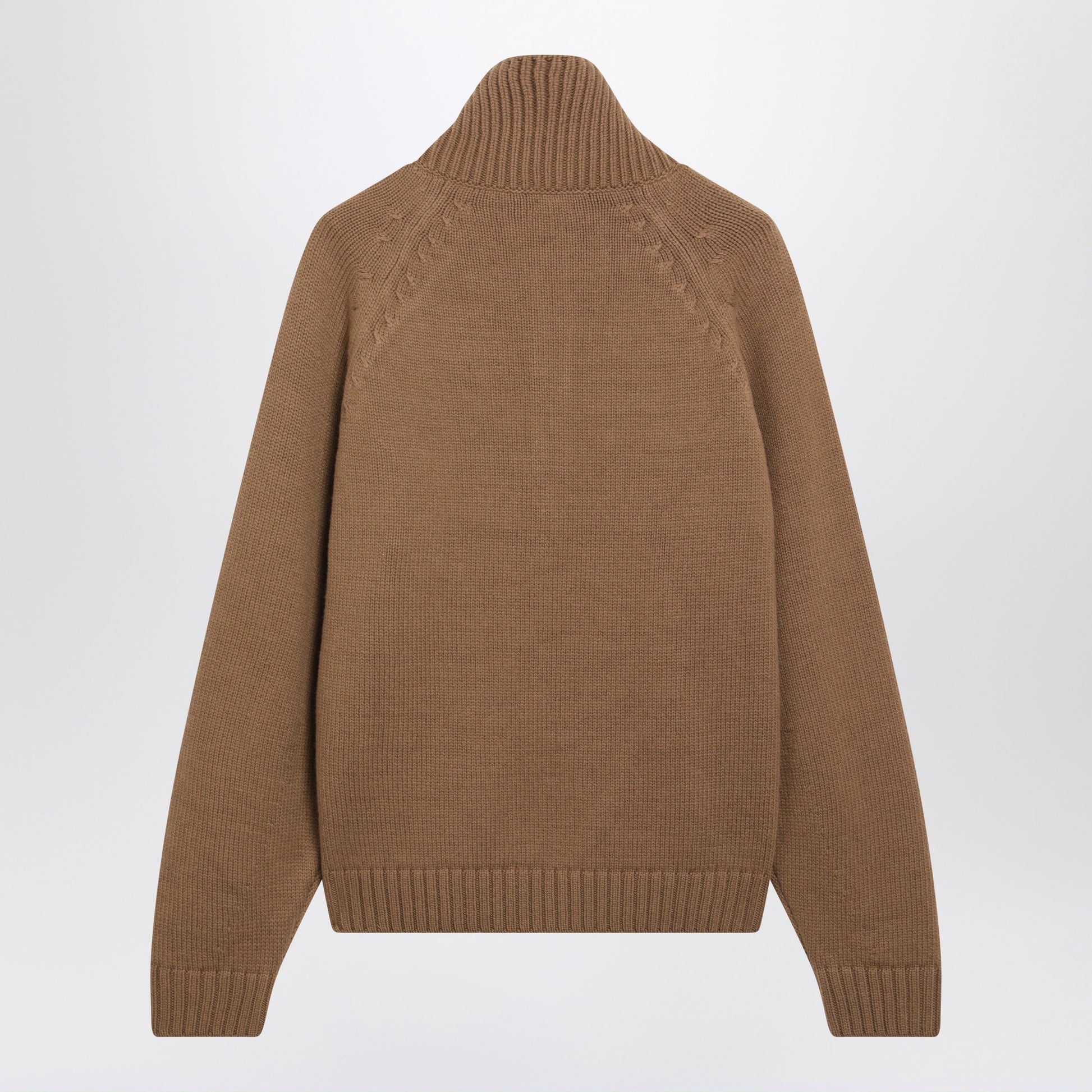 Tom Ford Caramel Half-Zip Wool And Cashmere Knit Sweater Men TOM FORD