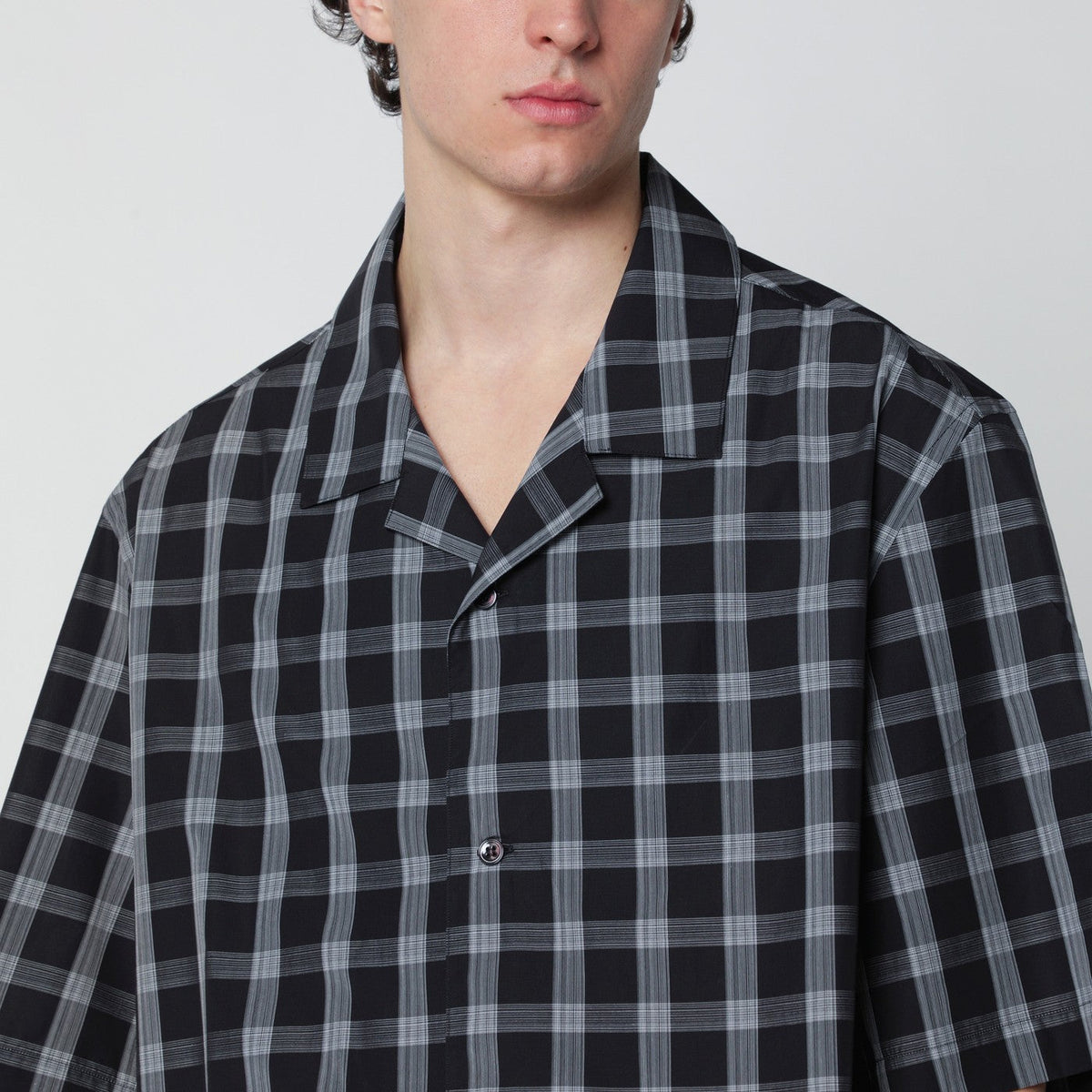 Studio Nicholson Kline Shirt Black Check Pattern Men STUDIO NICHOLSON