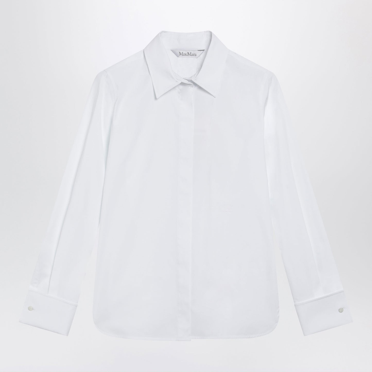 Max Mara White Cotton Shirt With Logo Women MAX MARA