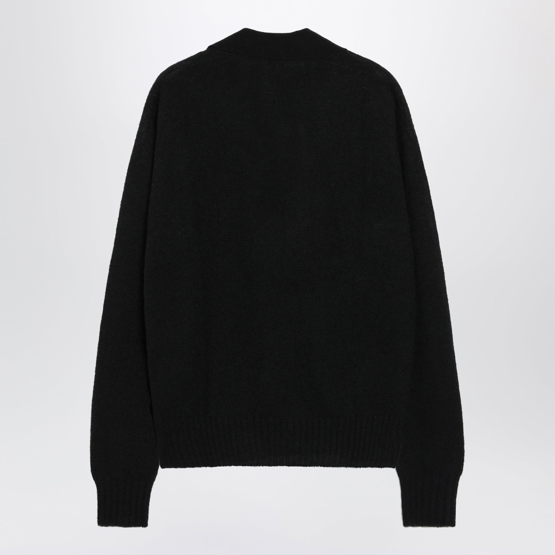 Tom Ford Long-Sleeve V-Neck Cashmere And Silk Polo In Black Men TOM FORD