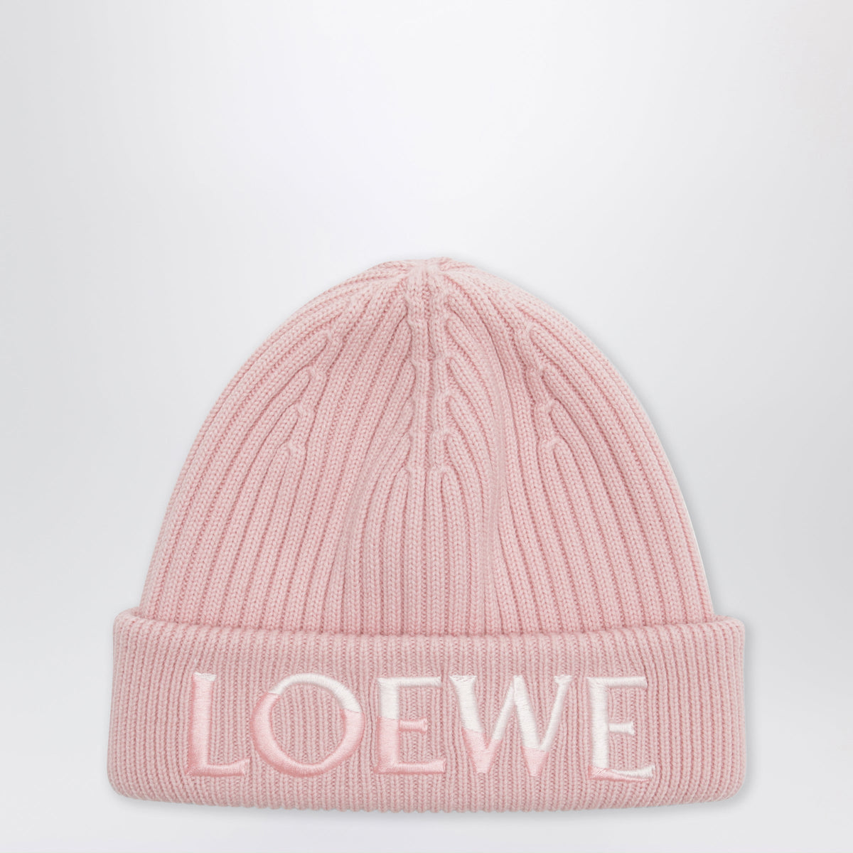 Loewe Pink Wool Beanie With Embroidered Logo Women LOEWE