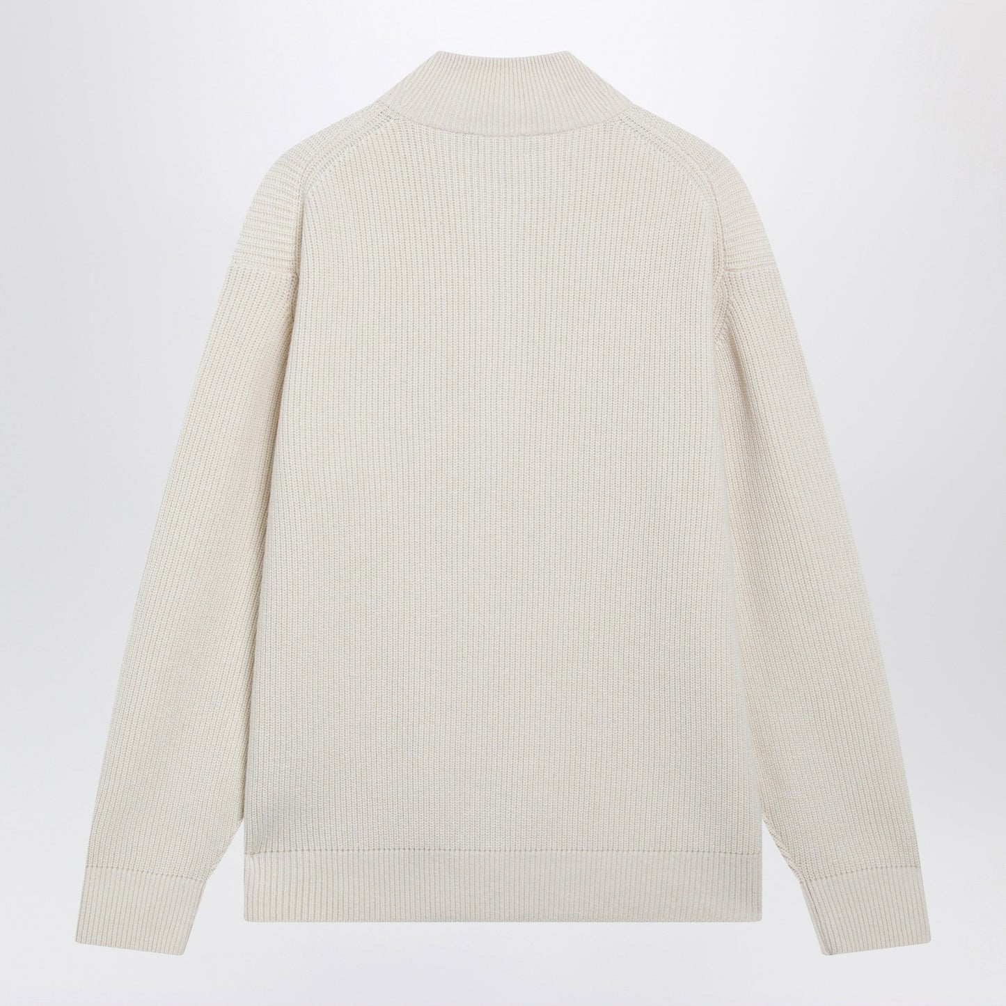 Jw Anderson Ivory Half-Zip Sweater In Wool Blend Men J.W. ANDERSON