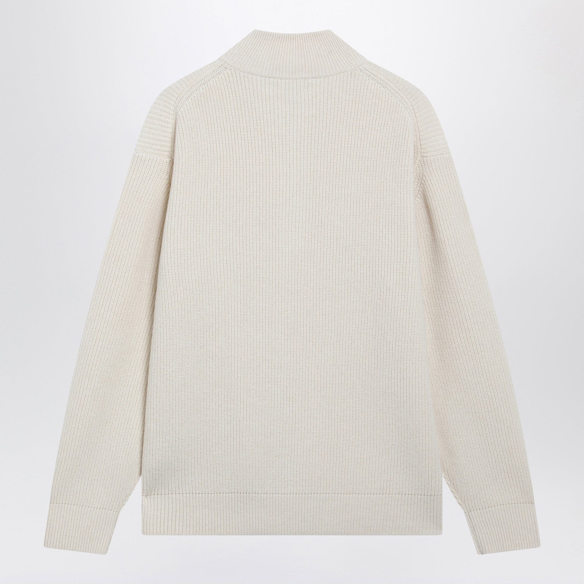 Jw Anderson Ivory Half-Zip Sweater In Wool Blend Men J.W. ANDERSON