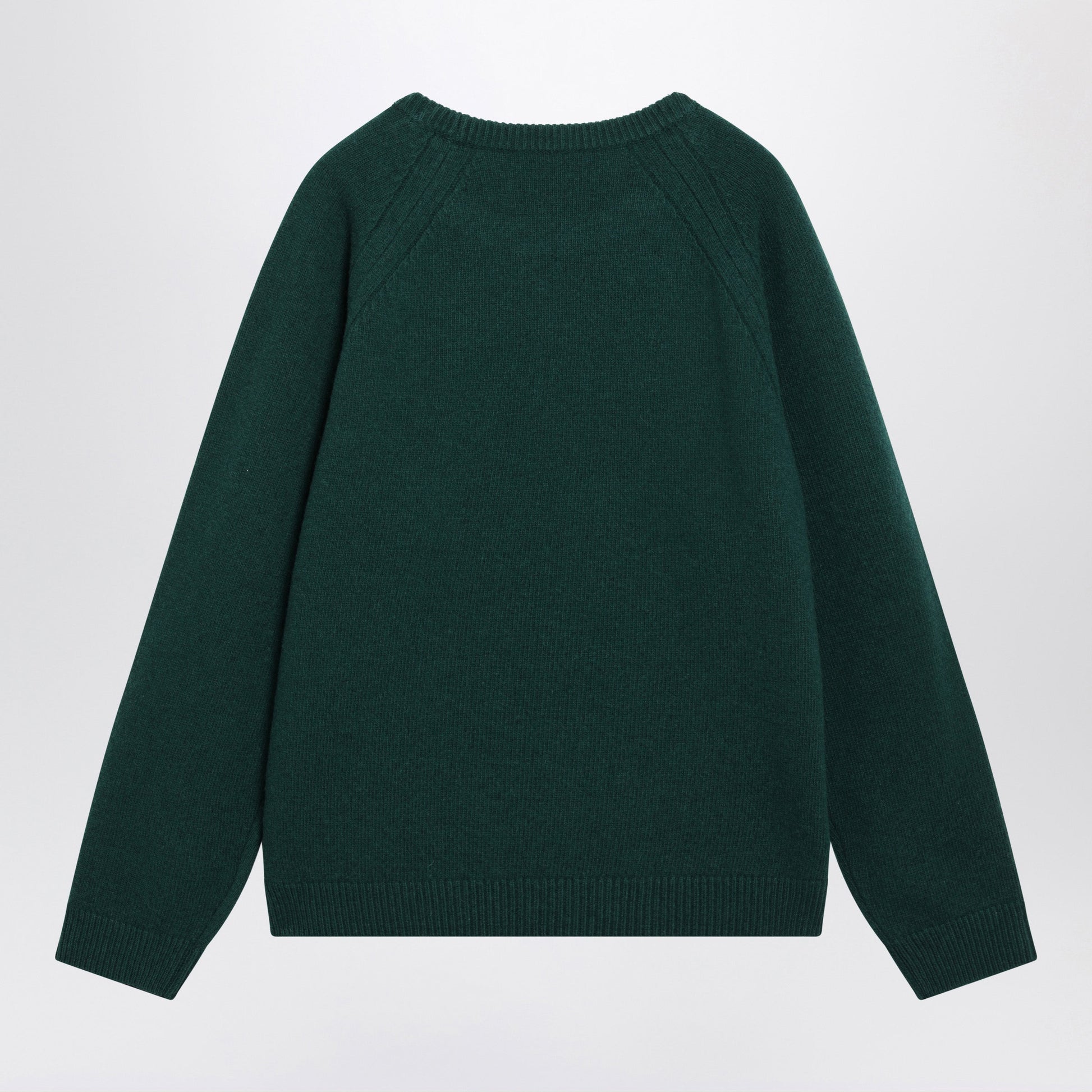 Jw Anderson Forest Green Wool Sweater With Logo Embroidery Men J.W. ANDERSON