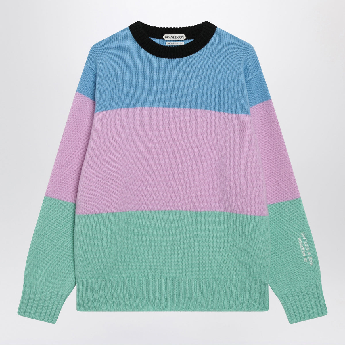 Jw Anderson Cornflower Blue Menâ€S Striped Merino Wool Sweater Men J.W. ANDERSON