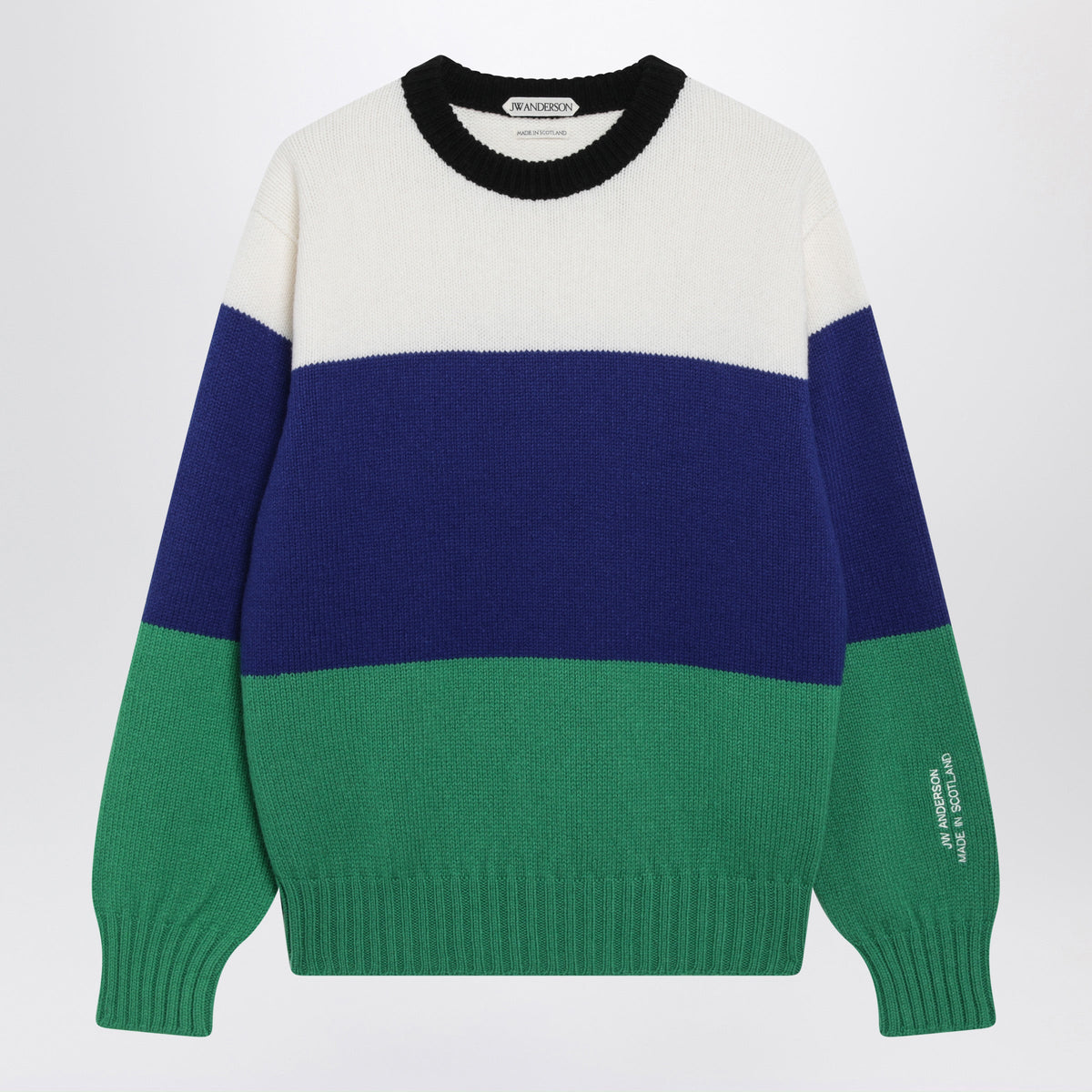 Jw Anderson Blue Menâ€S Striped Merino Wool Sweater Men J.W. ANDERSON