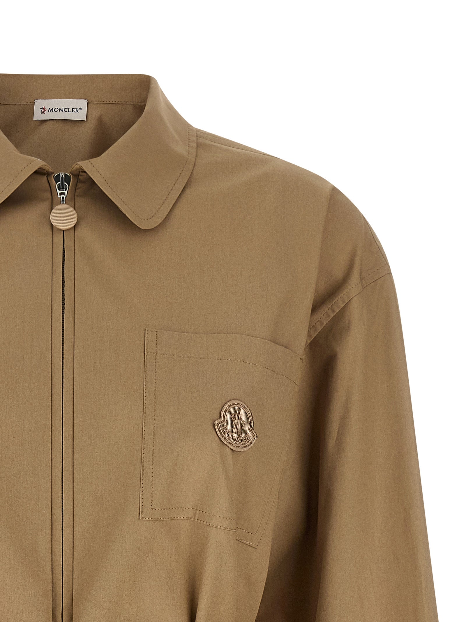 Moncler Women Grosgrain Logo Patch Overshirt MONCLER