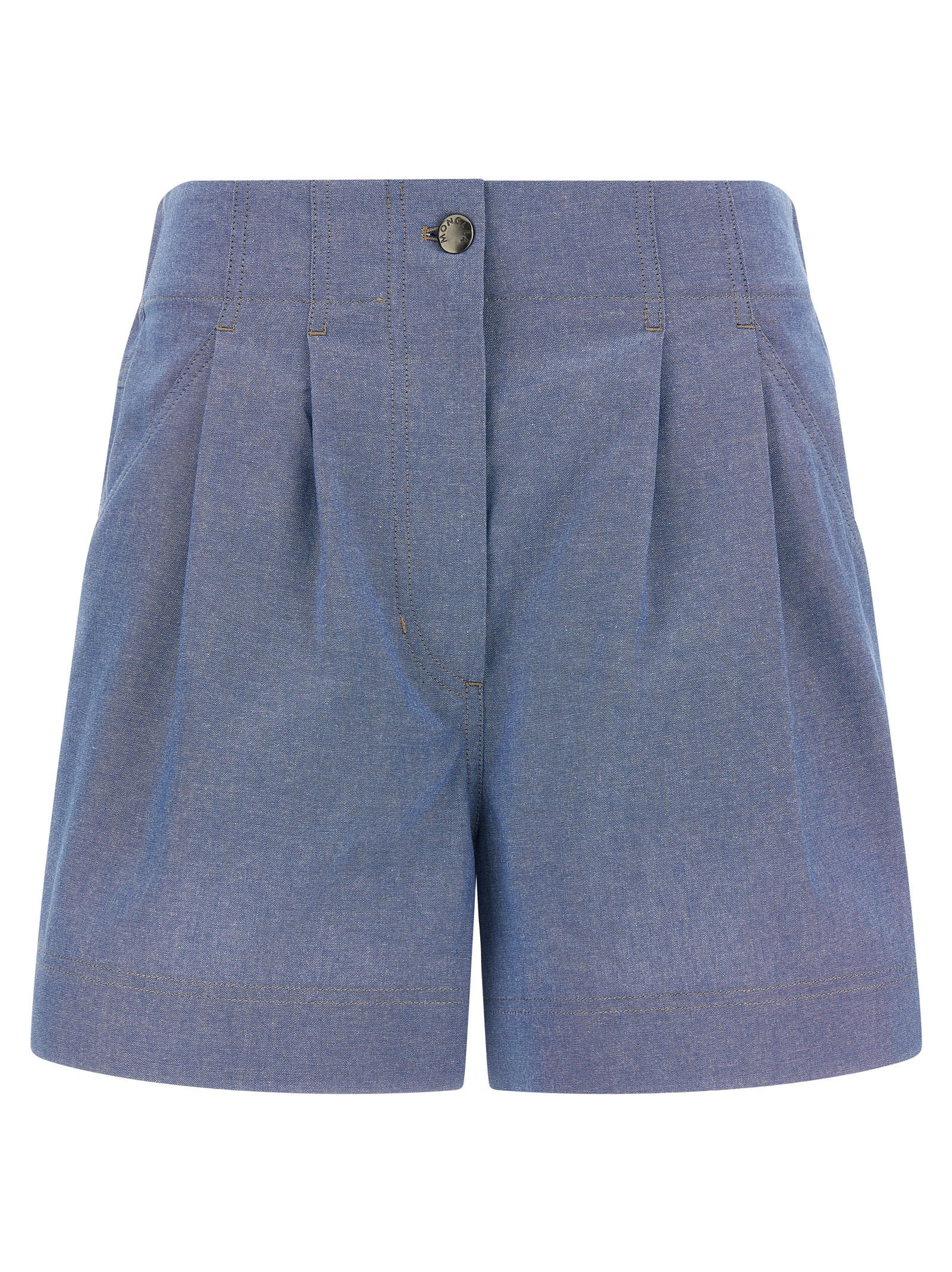 Moncler Grenoble Women Chambray Cotton Shorts MONCLER GRENOBLE