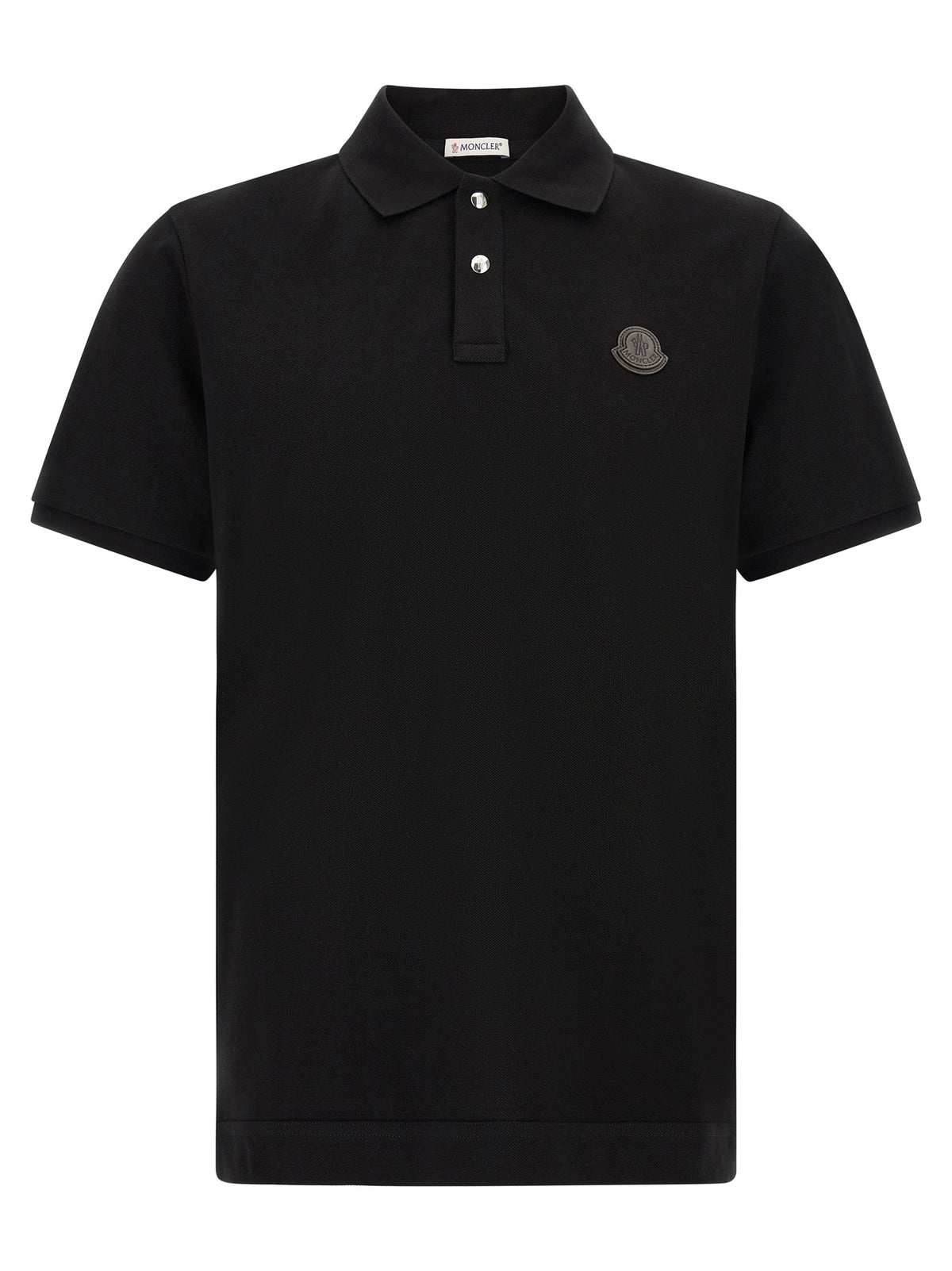 Moncler Men Leather Logo Patch Polo Shirt MONCLER