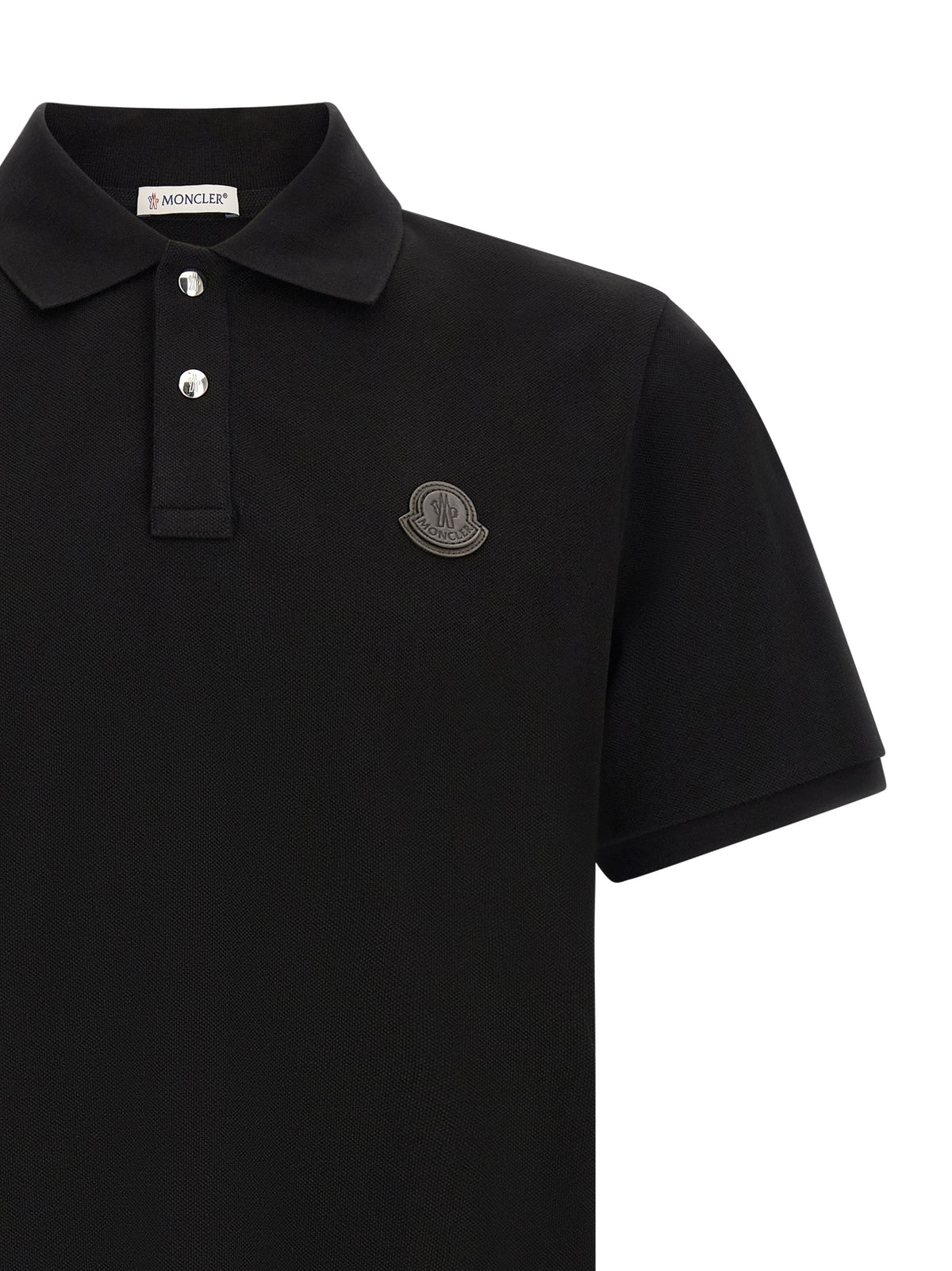 Moncler Men Leather Logo Patch Polo Shirt MONCLER