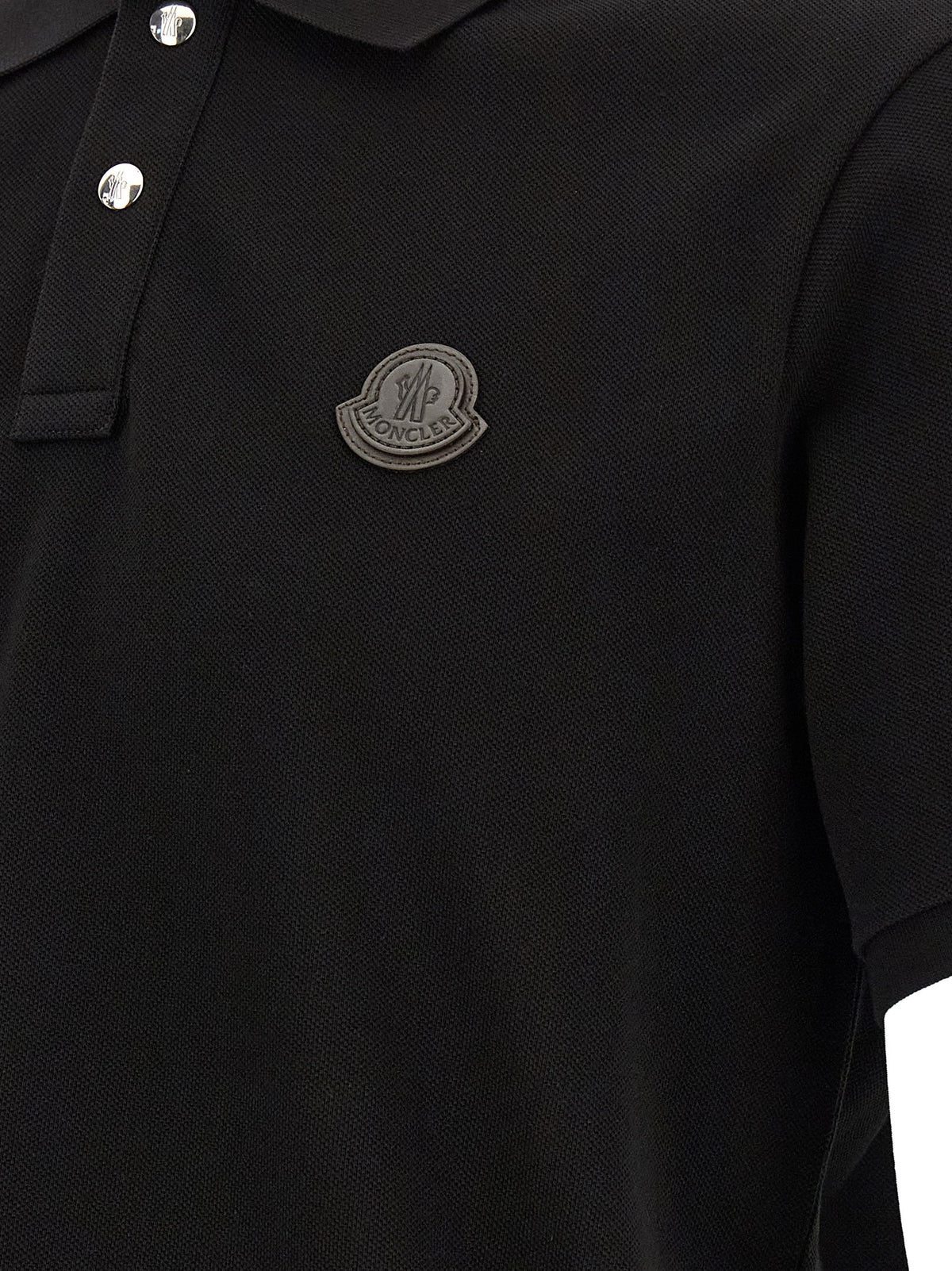 Moncler Men Leather Logo Patch Polo Shirt MONCLER