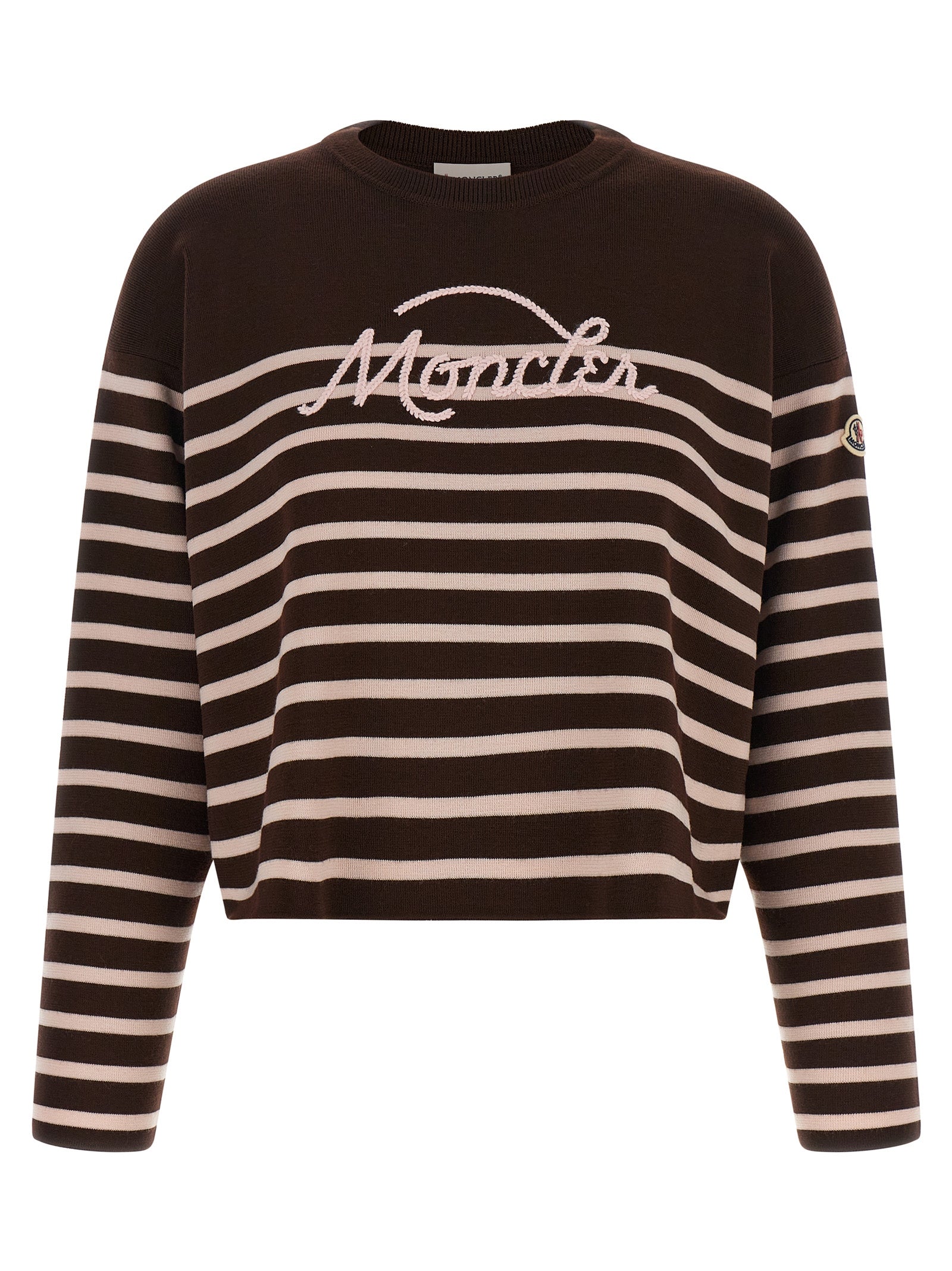 Moncler Women Striped Sweater With Embroidery MONCLER