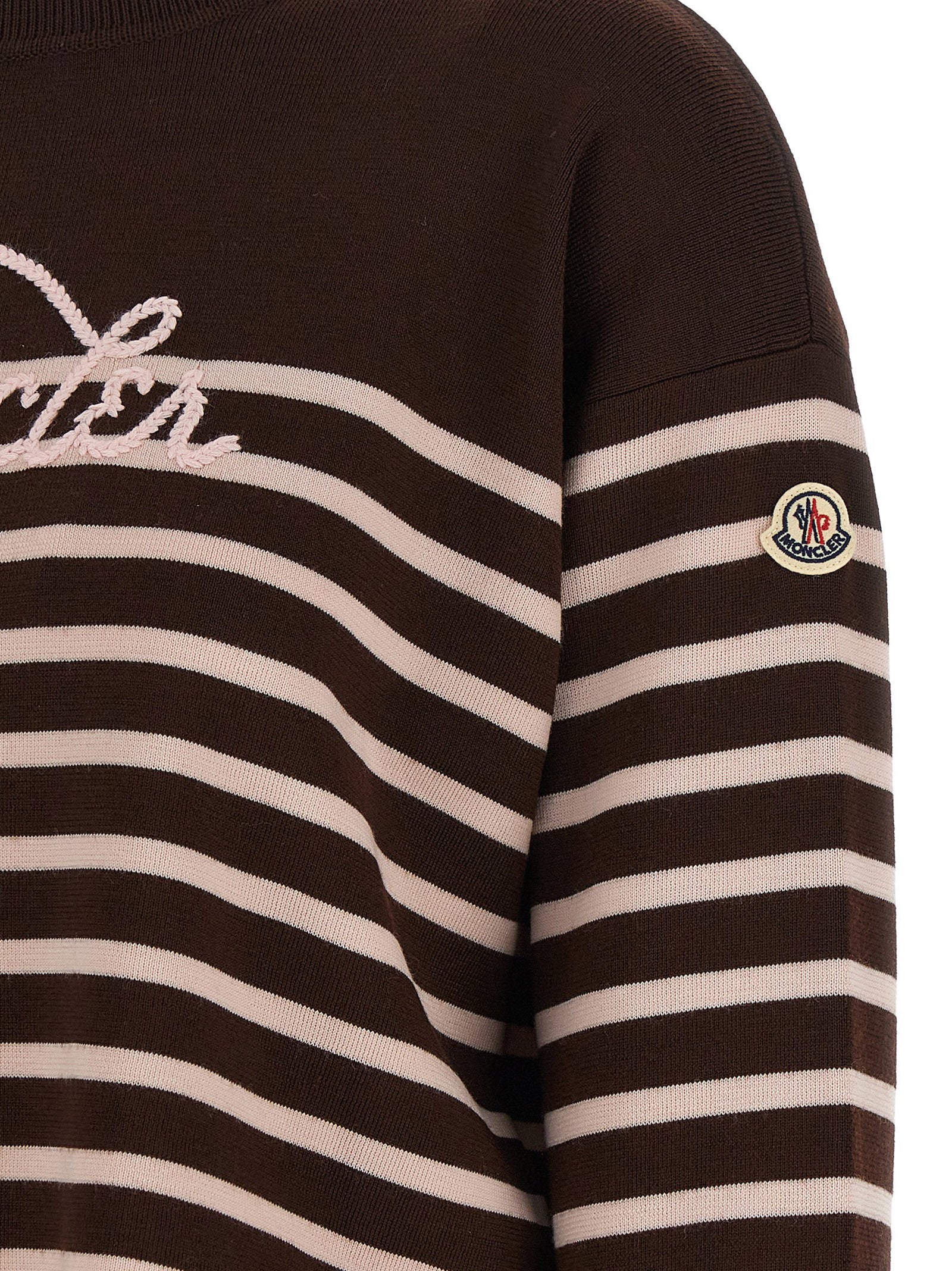 Moncler Women Striped Sweater With Embroidery MONCLER
