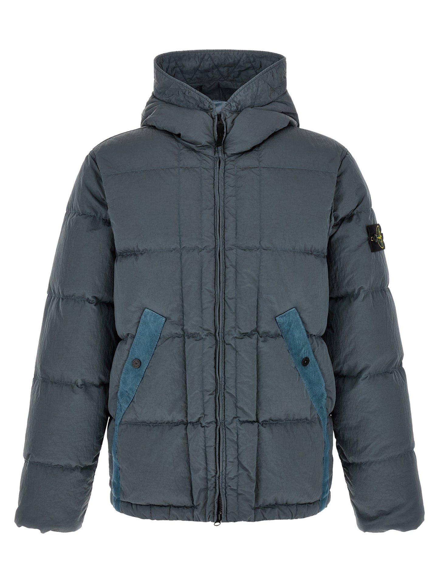 Stone Island Men Crumpled Effect Down Jacket STONE ISLAND
