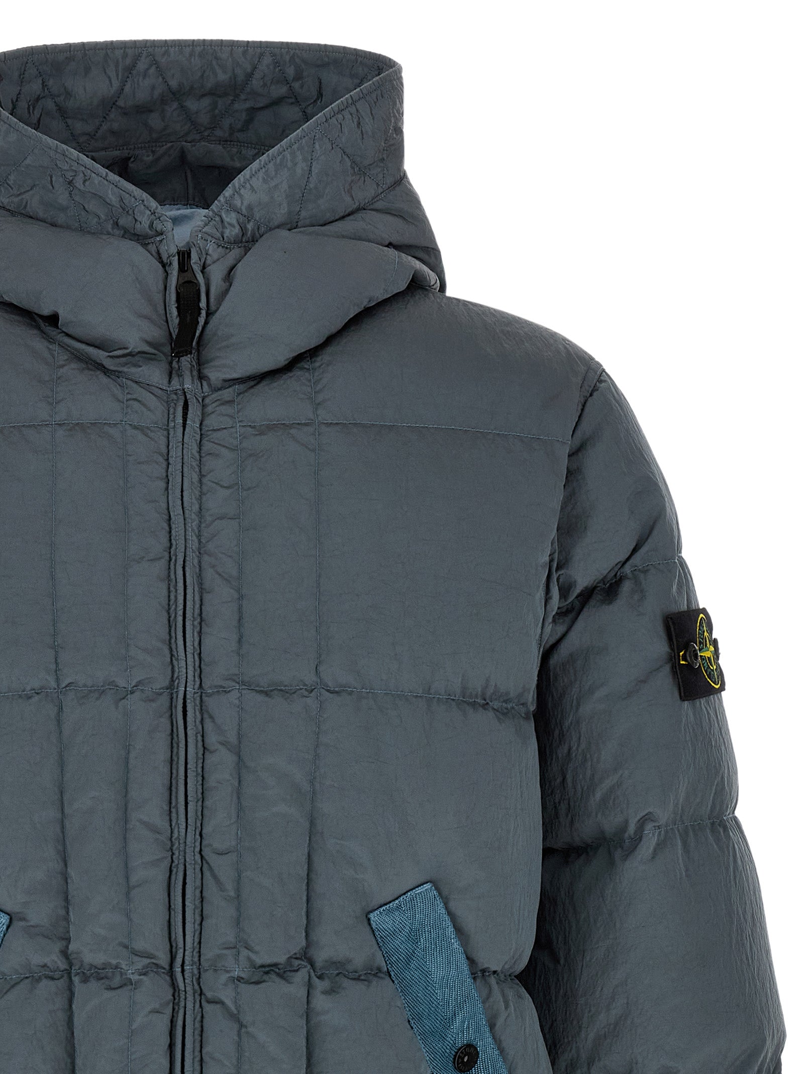 Stone Island Men Crumpled Effect Down Jacket STONE ISLAND