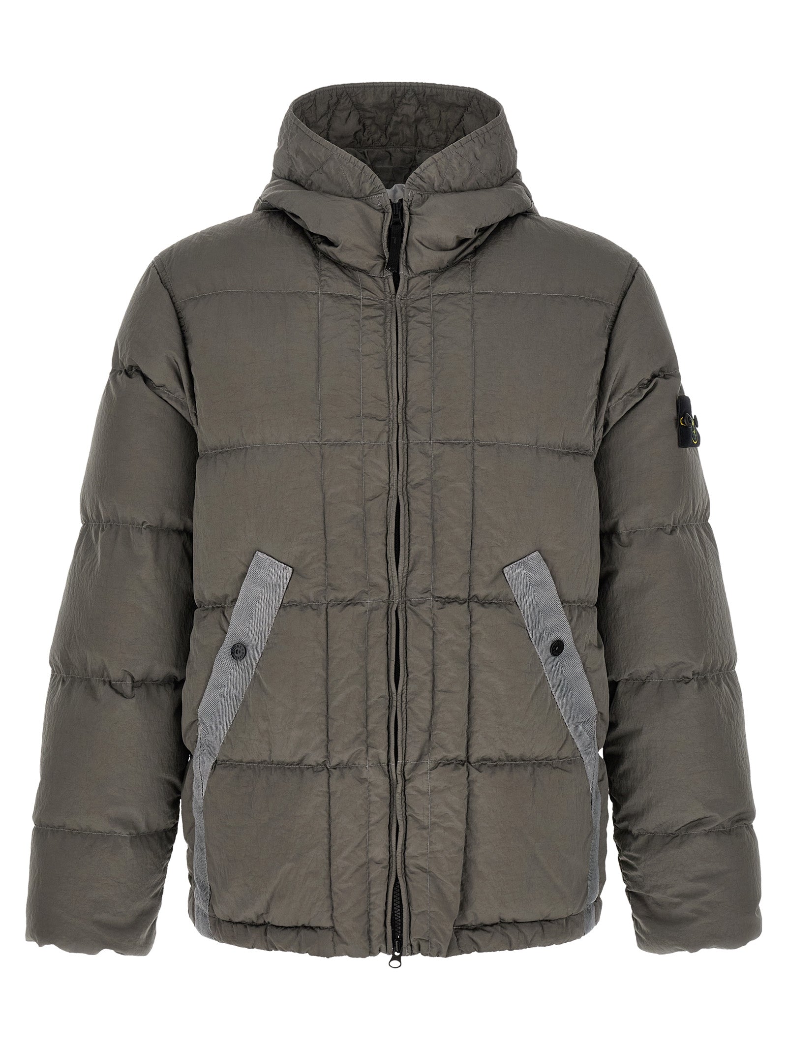Stone Island Men Crumpled Effect Down Jacket STONE ISLAND
