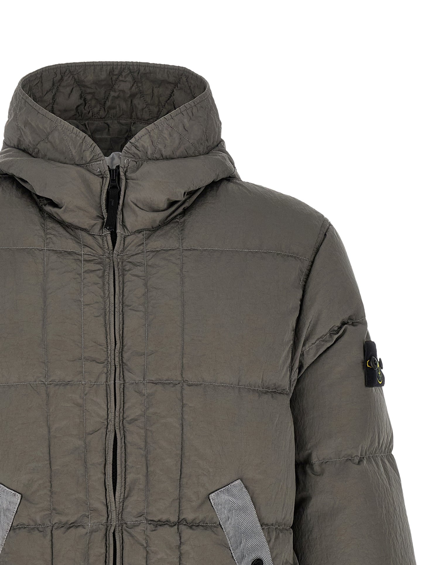 Stone Island Men Crumpled Effect Down Jacket STONE ISLAND
