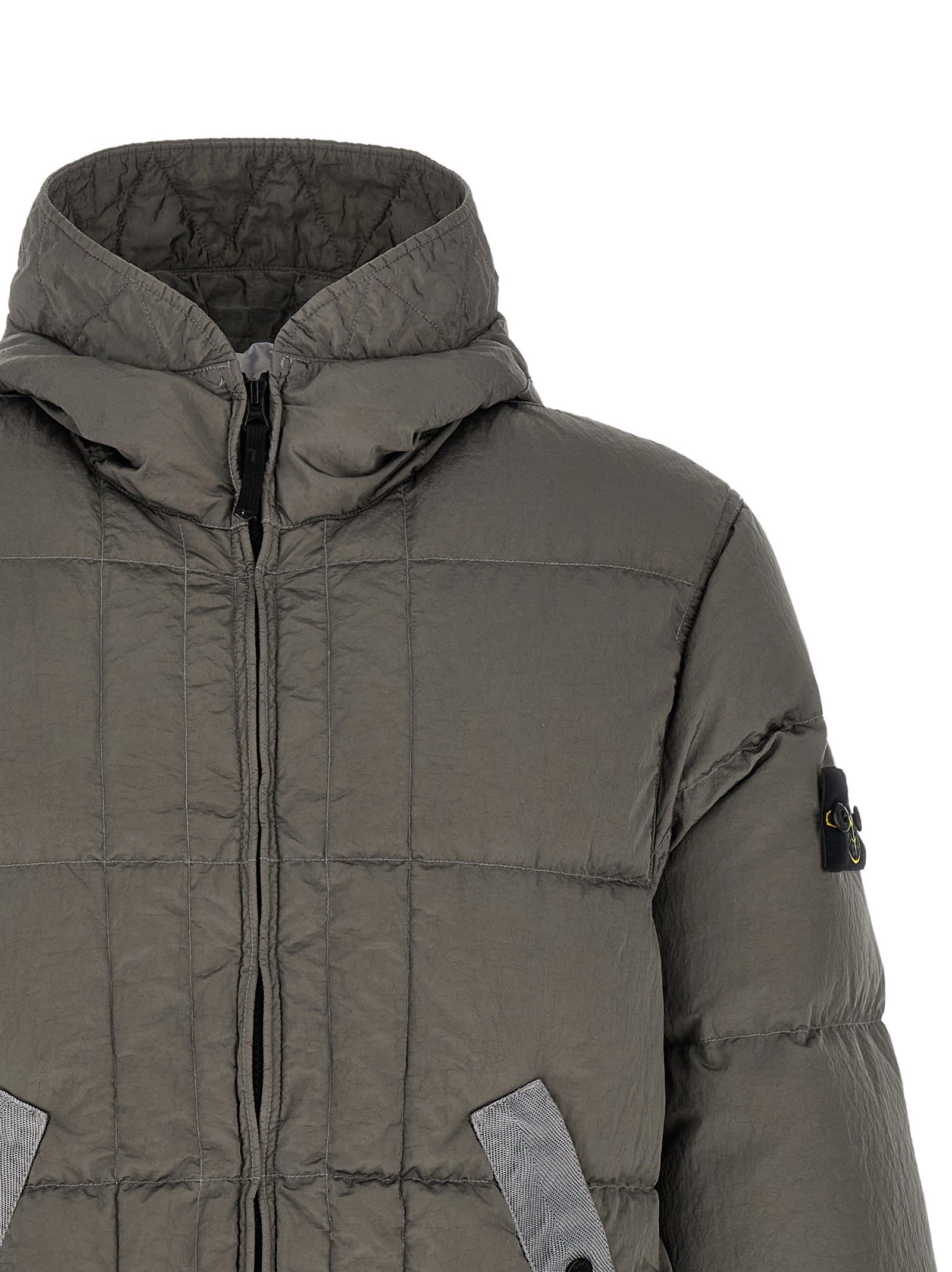 Stone Island Men Crumpled Effect Down Jacket STONE ISLAND