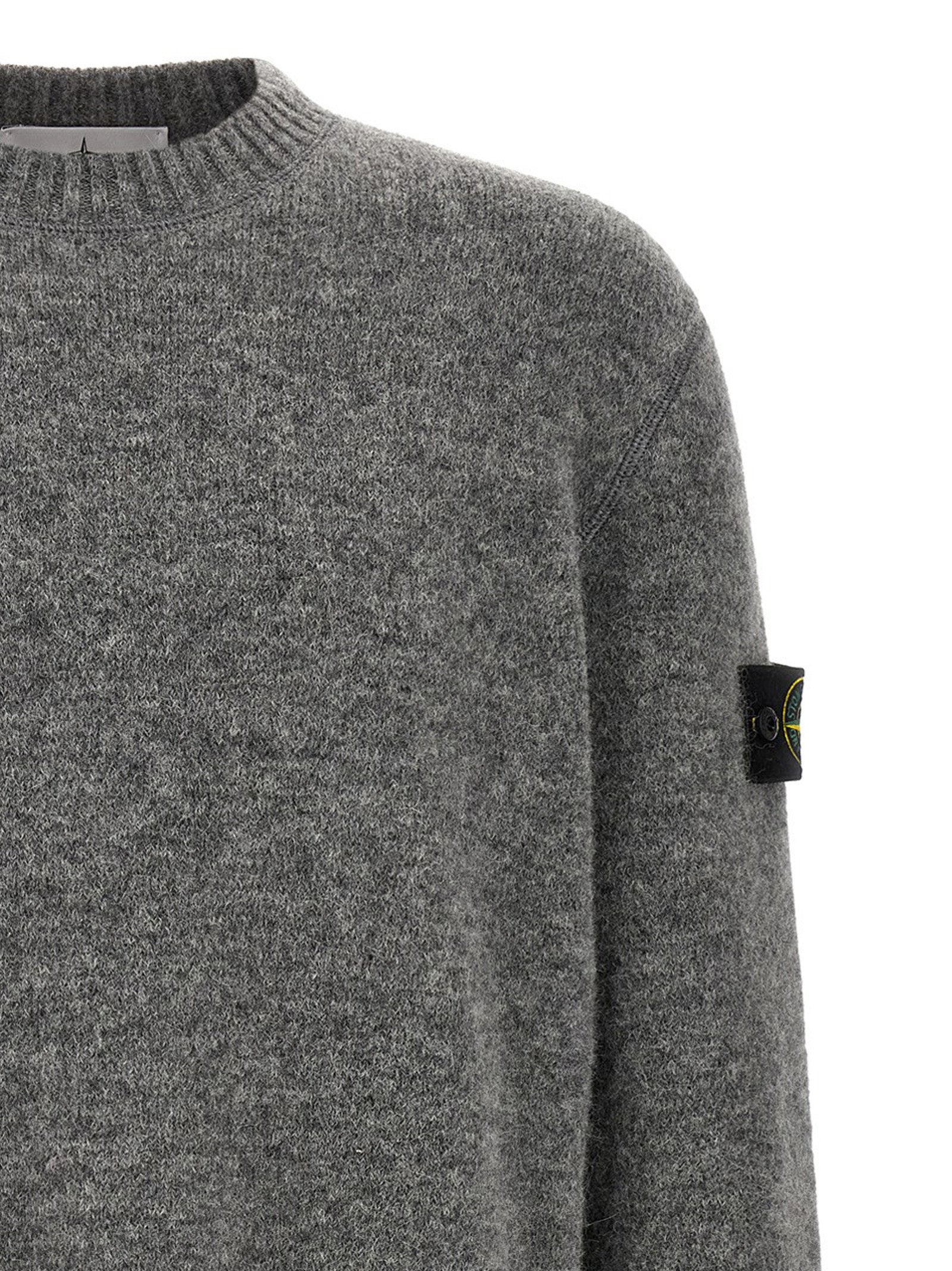 Stone Island Men '5100050' Crew Neck Sweater With Logo Badge STONE ISLAND