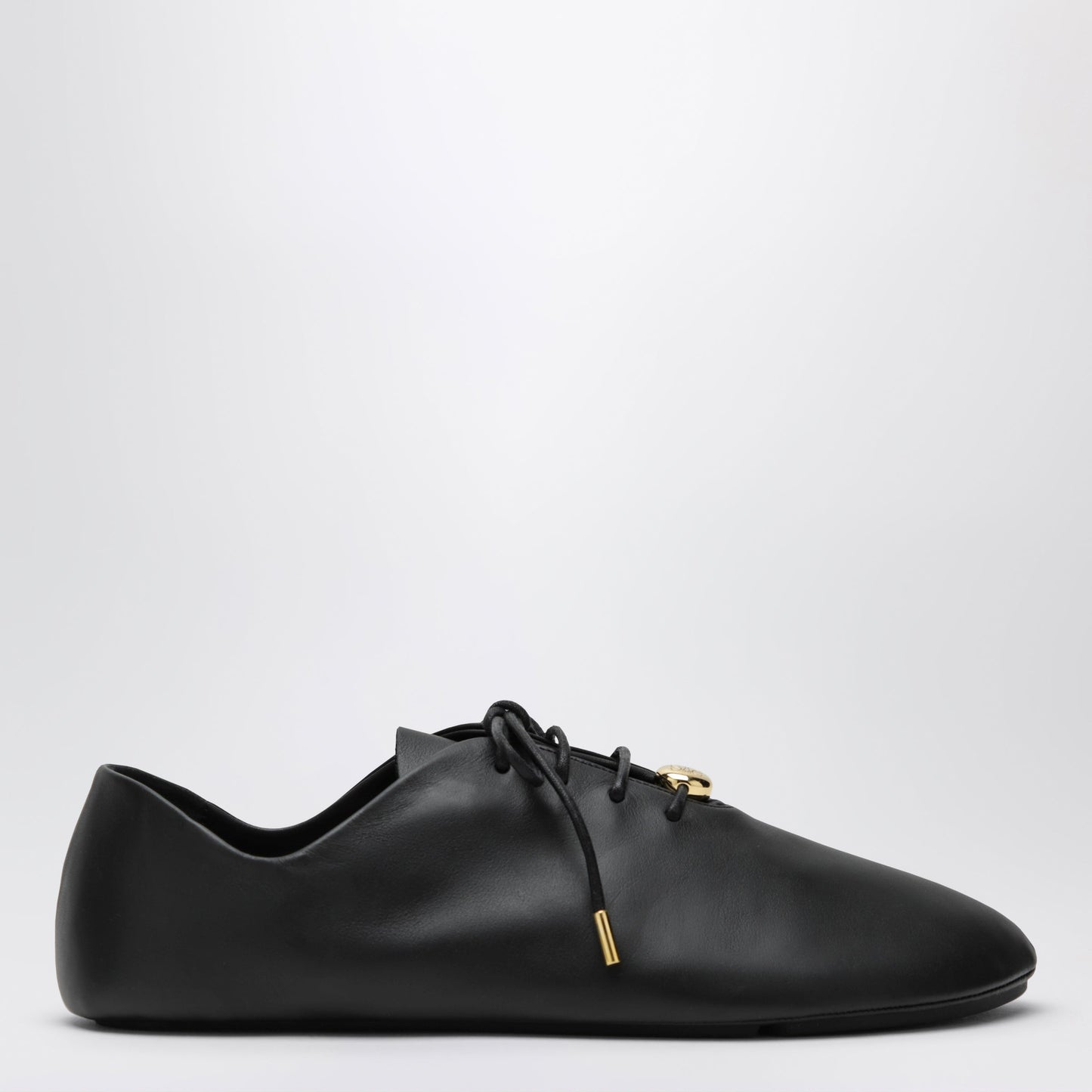 Loewe Black Pebble Soft Lace-Up Shoes In Calf Nappa Leather Women LOEWE