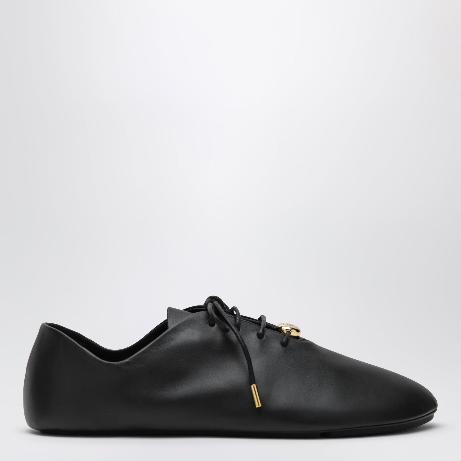 Loewe Black Pebble Soft Lace-Up Shoes In Calf Nappa Leather Women LOEWE