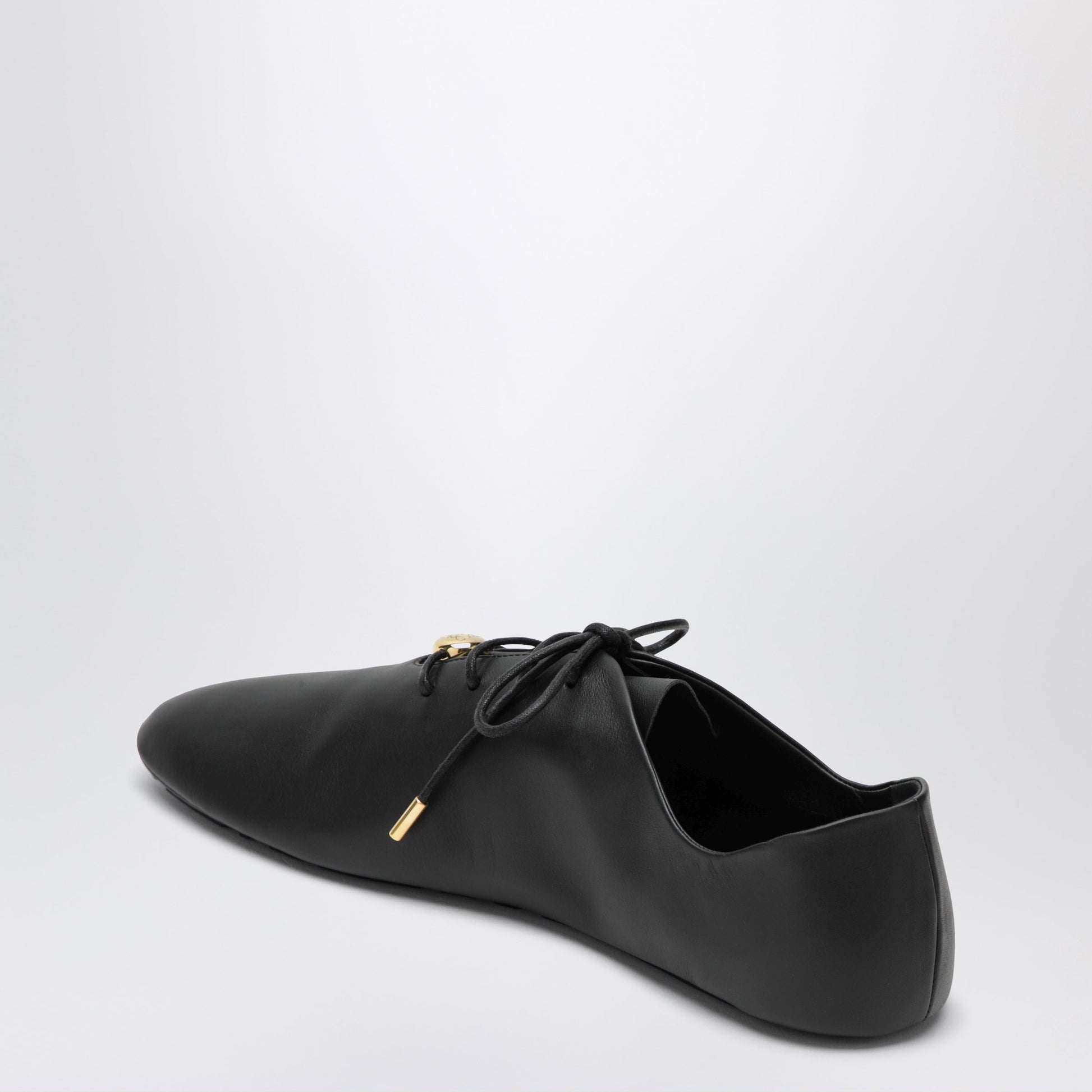 Loewe Black Pebble Soft Lace-Up Shoes In Calf Nappa Leather Women LOEWE