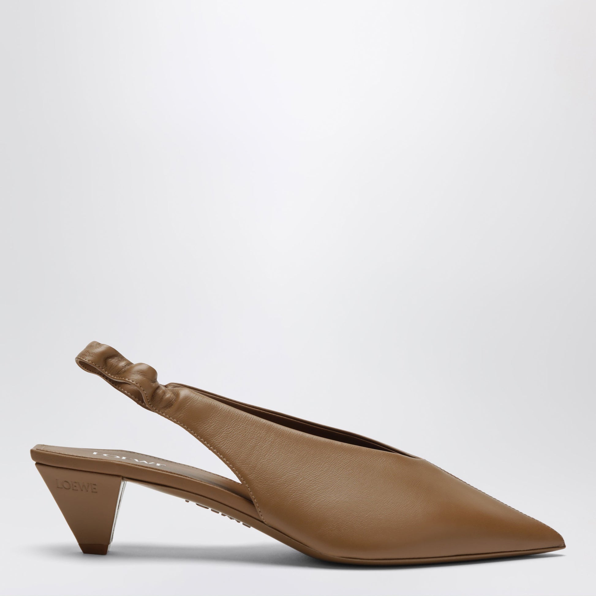 Loewe Origami Cubic Mocha Lambskin Slingback Shoes Women LOEWE