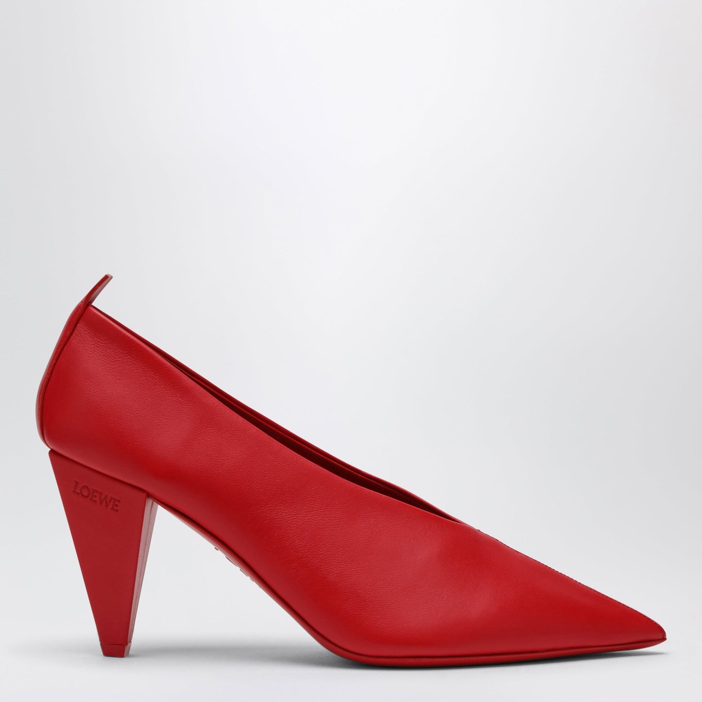 Loewe Red Origami Cubic Pumps In Leather Women LOEWE