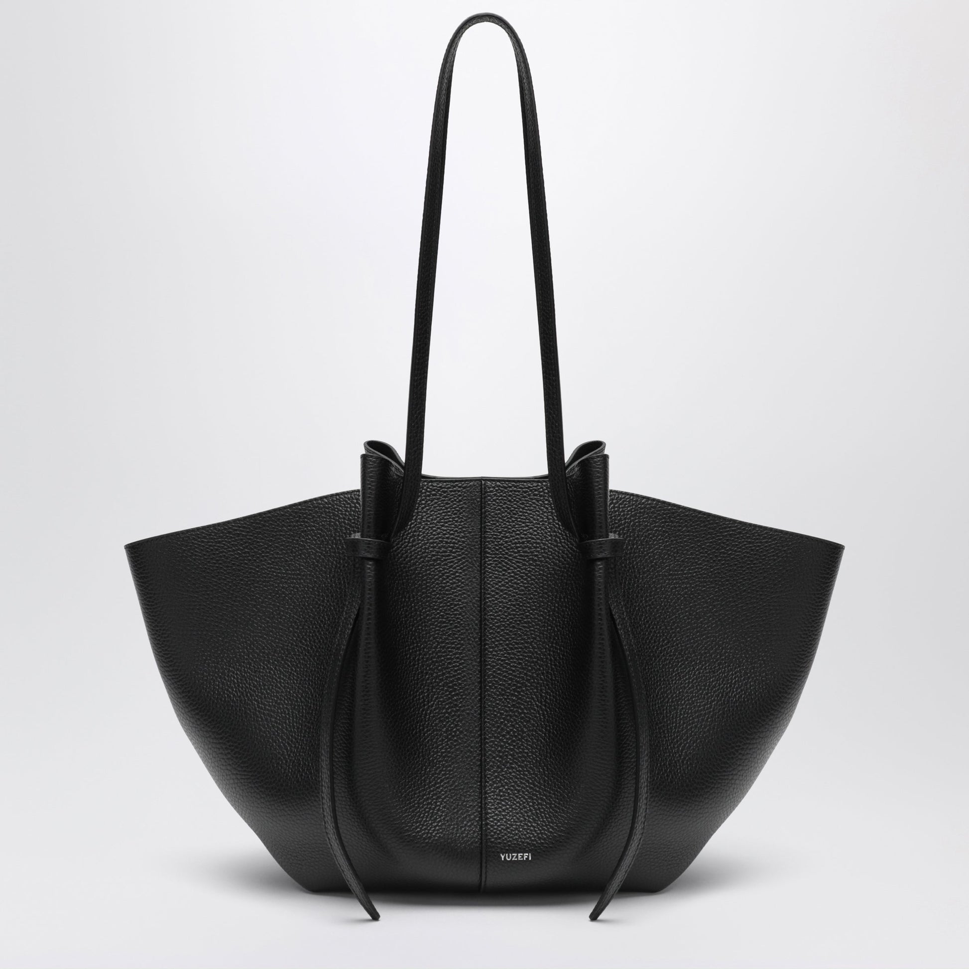 Yuzefi Large Mochi Bag In Black Pebble-Grained Leather Women YUZEFI