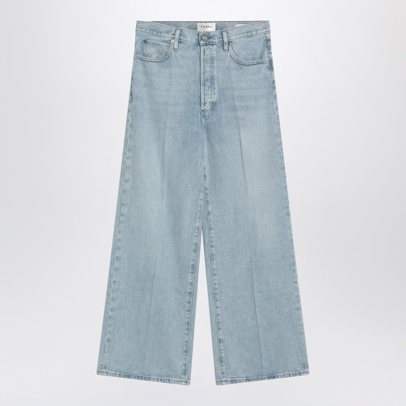 Frame Low Baggy Wide Leg Jeans In Organic Denim Women Frame