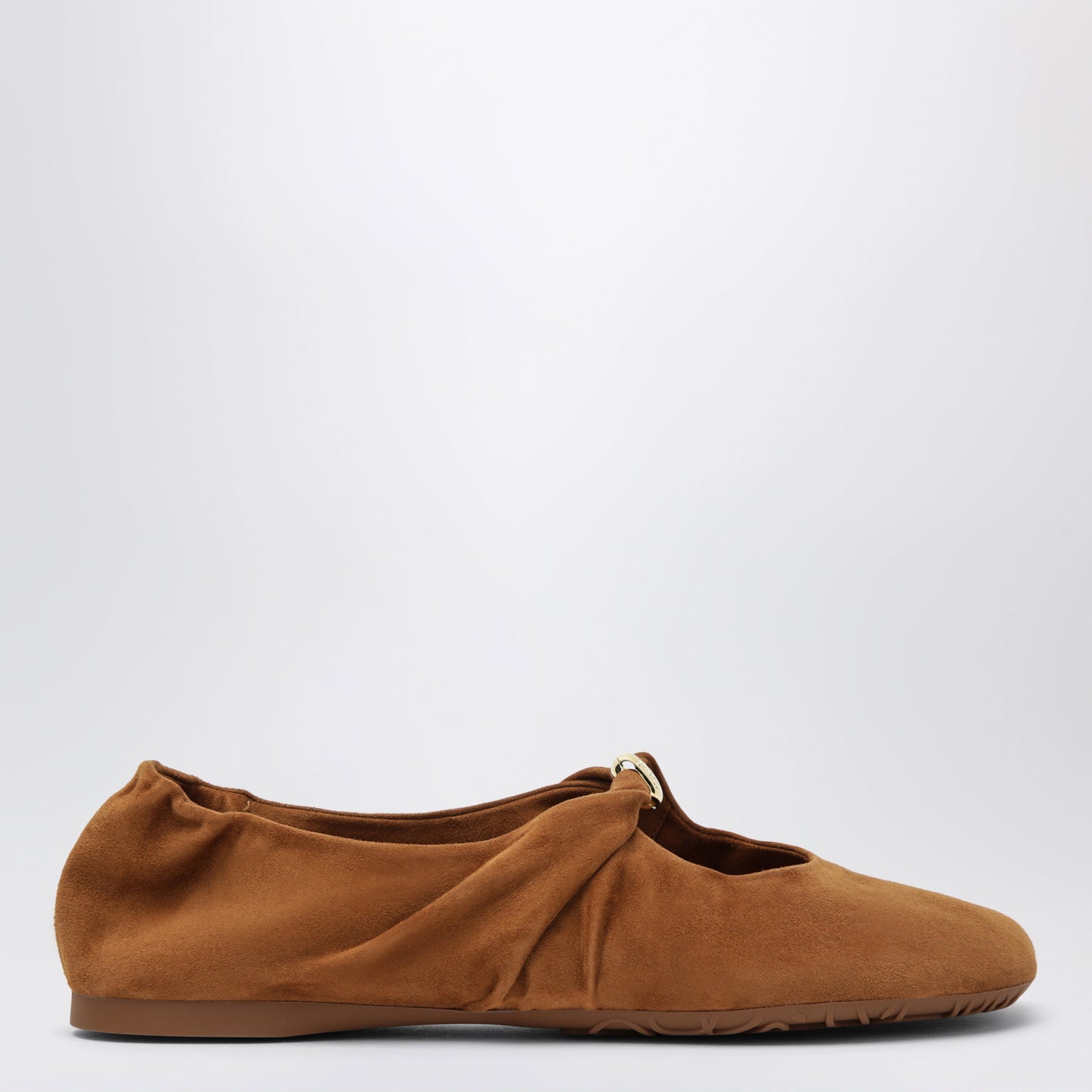 Loewe Pebble Soft Suede Goatskin Ballet Flats In Tan Women LOEWE
