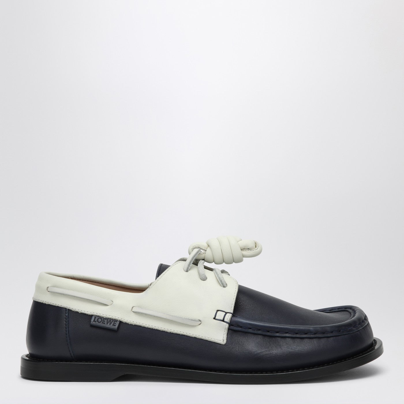 Loewe Campo Boat Shoe In Navy/White Women LOEWE