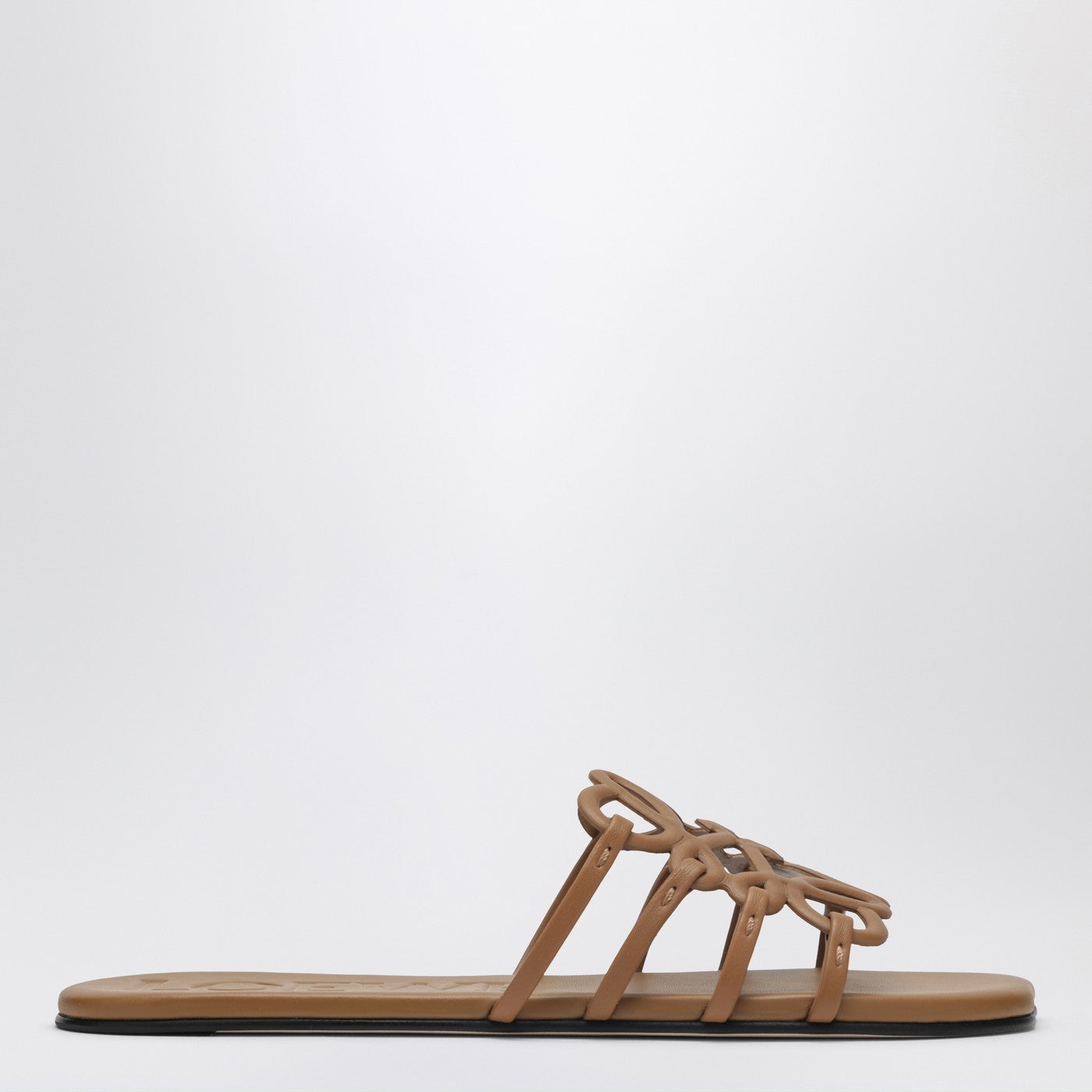 Loewe Anagram Petal Slides In Camel Leather Women