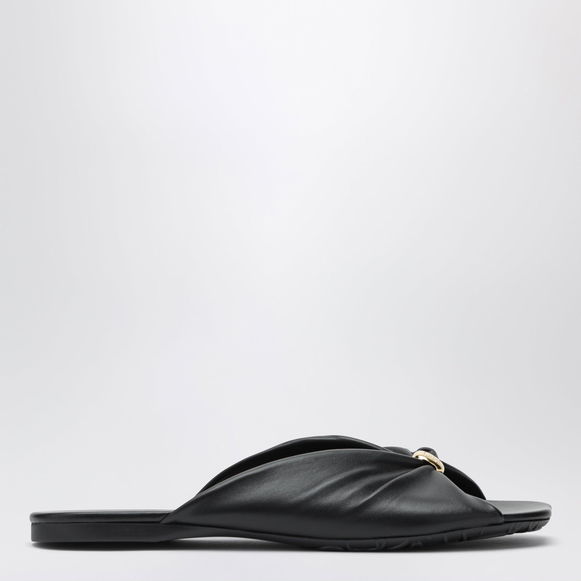 Loewe Pebble Soft Lambskin Nappa Slides In Black Women LOEWE