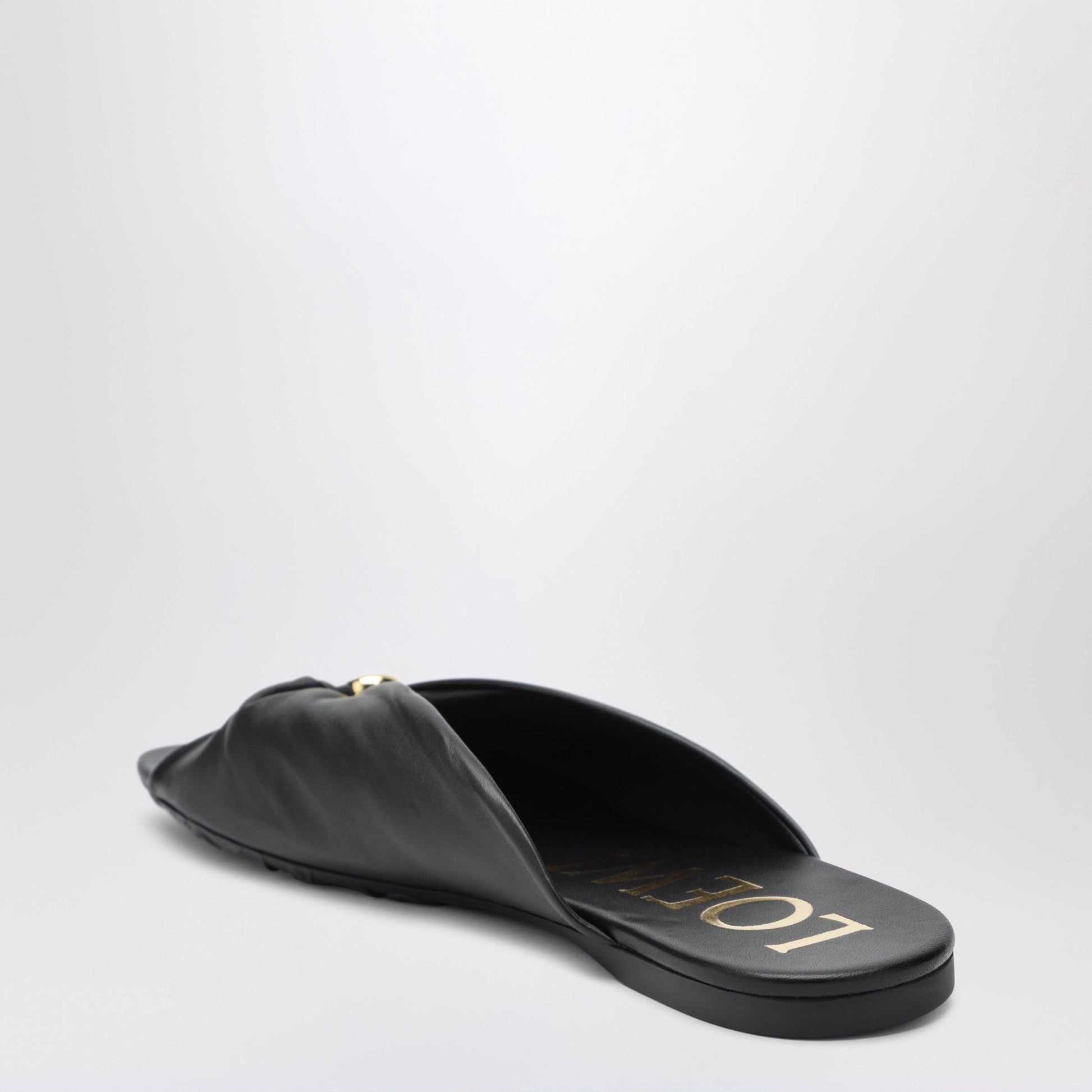 Loewe Pebble Soft Lambskin Nappa Slides In Black Women LOEWE