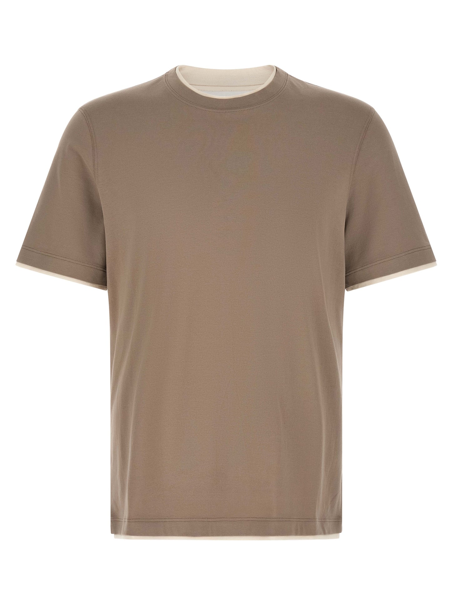 Brunello Cucinelli Men Double Layer T-Shirt BRUNELLO CUCINELLI