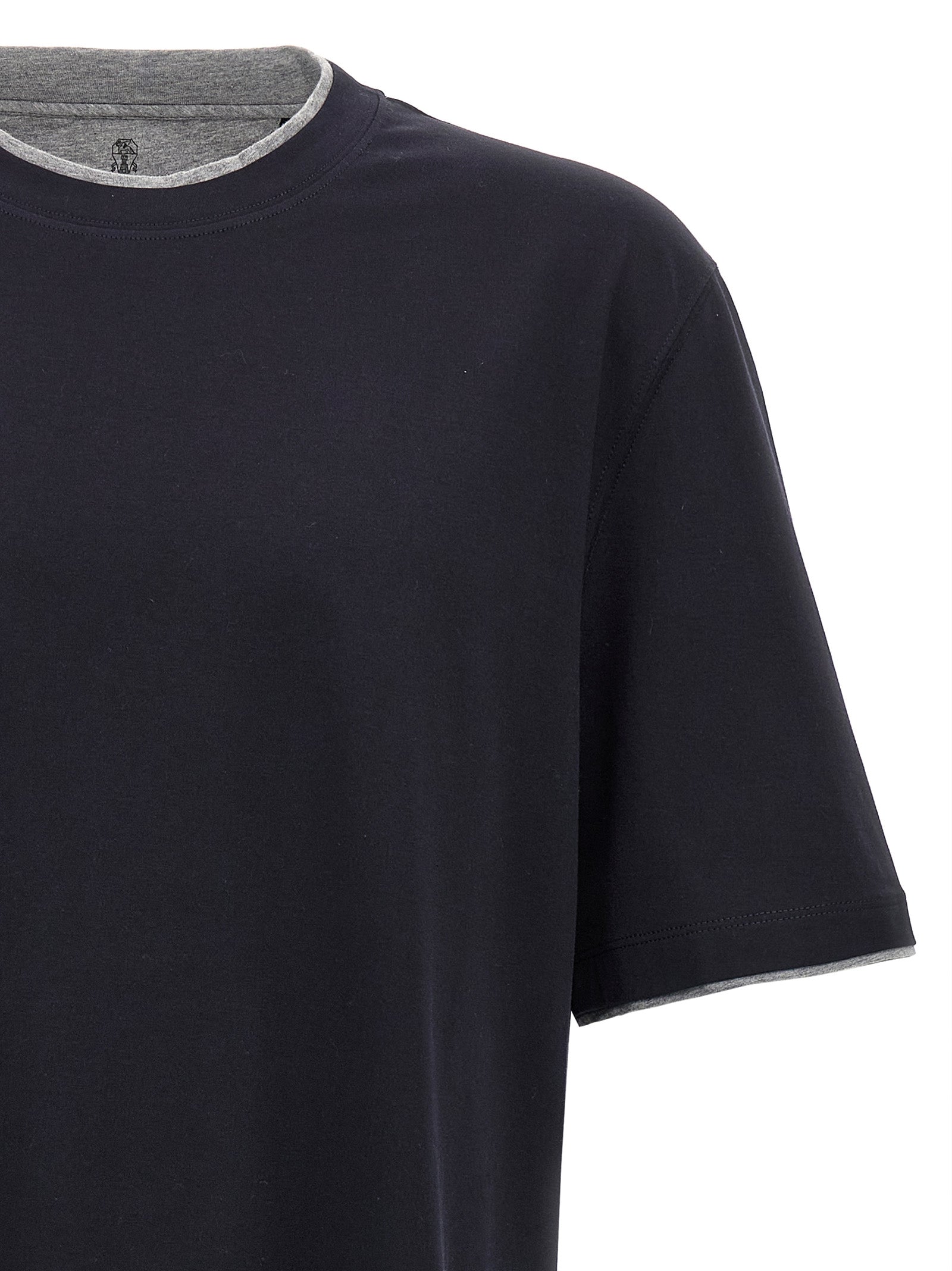 Brunello Cucinelli Men Double Layer T-Shirt BRUNELLO CUCINELLI
