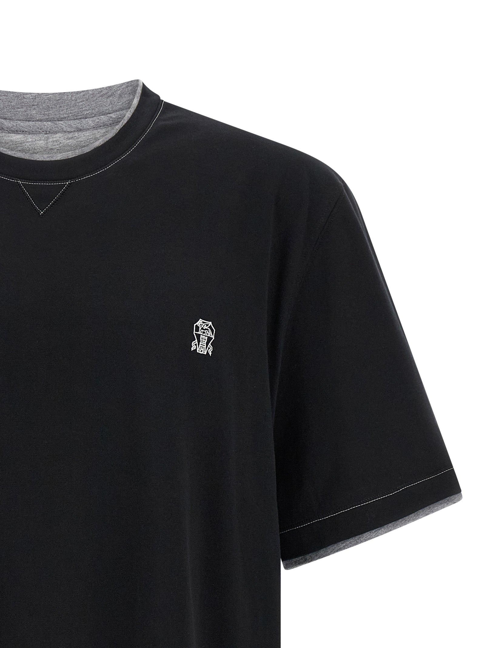 Brunello Cucinelli Men Double Layer T-Shirt BRUNELLO CUCINELLI