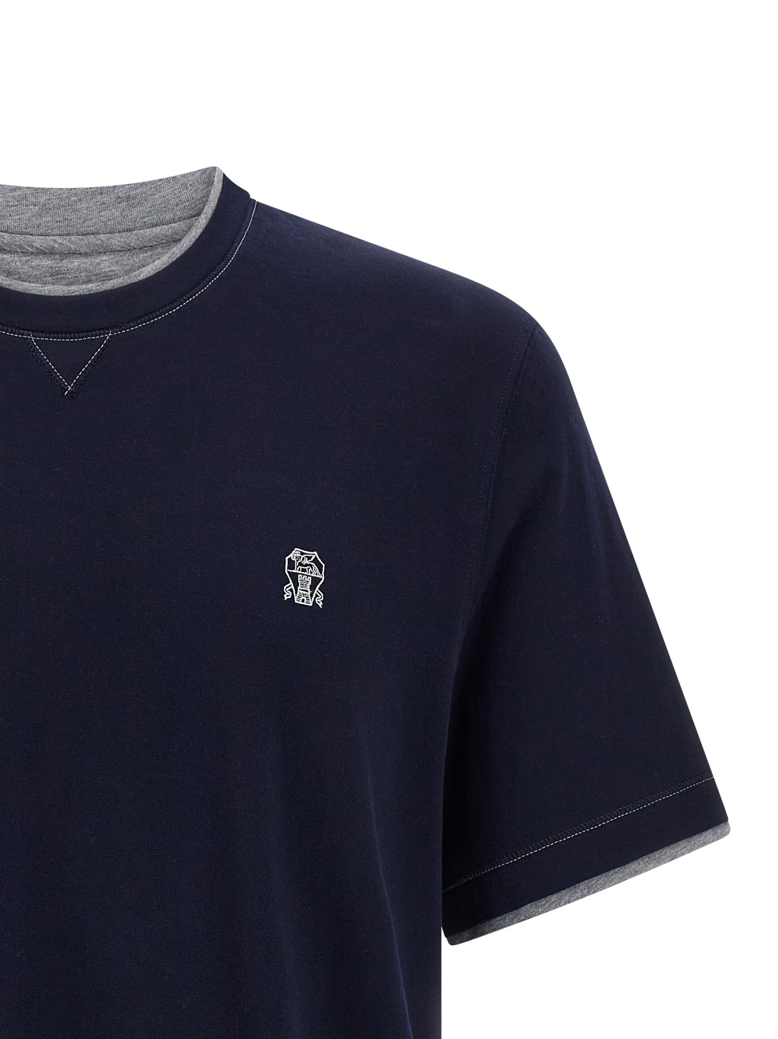 Brunello Cucinelli Men Double Layer T-Shirt BRUNELLO CUCINELLI