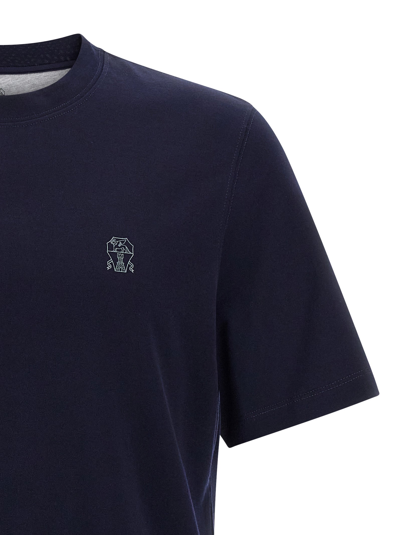 Brunello Cucinelli Men Logo Print T-Shirt BRUNELLO CUCINELLI