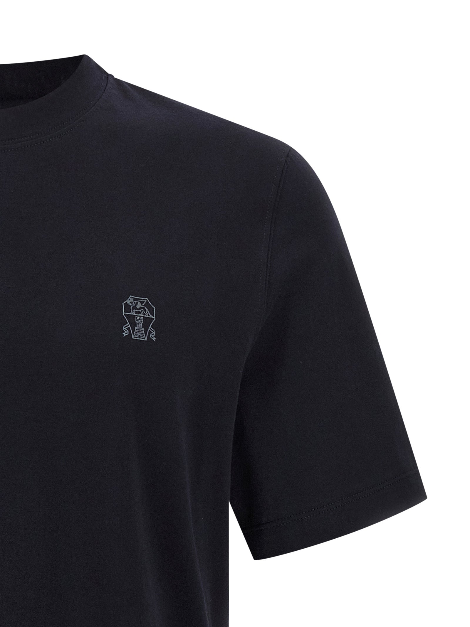 Brunello Cucinelli Men Logo Print T-Shirt BRUNELLO CUCINELLI