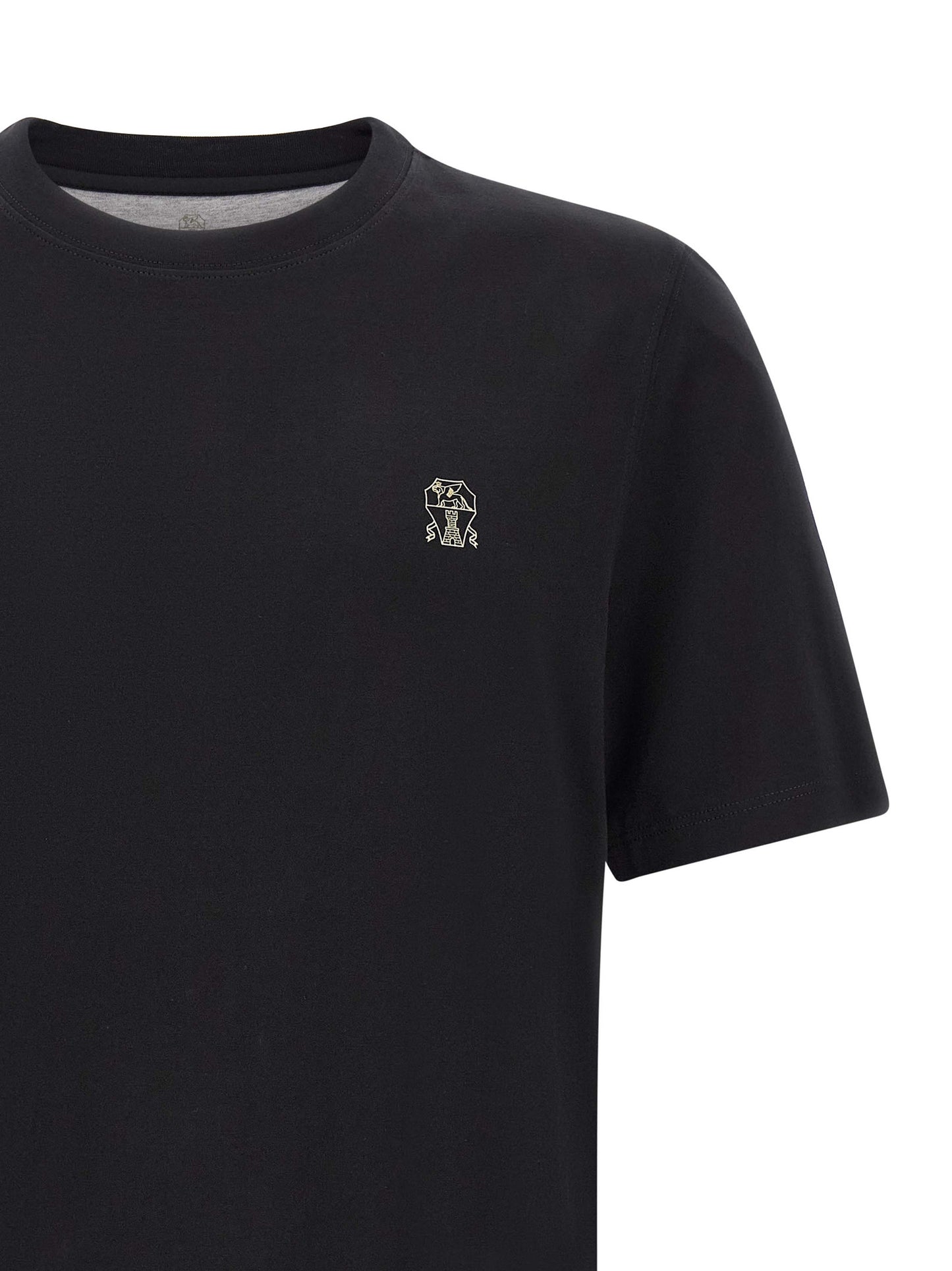 Brunello Cucinelli Men Logo Embroidery T-Shirt BRUNELLO CUCINELLI