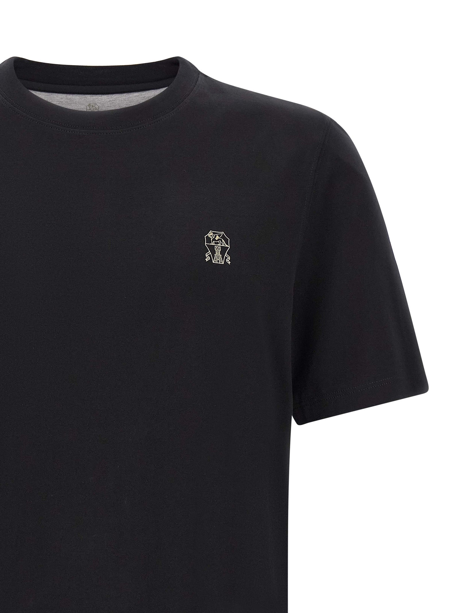 Brunello Cucinelli Men Logo Embroidery T-Shirt BRUNELLO CUCINELLI
