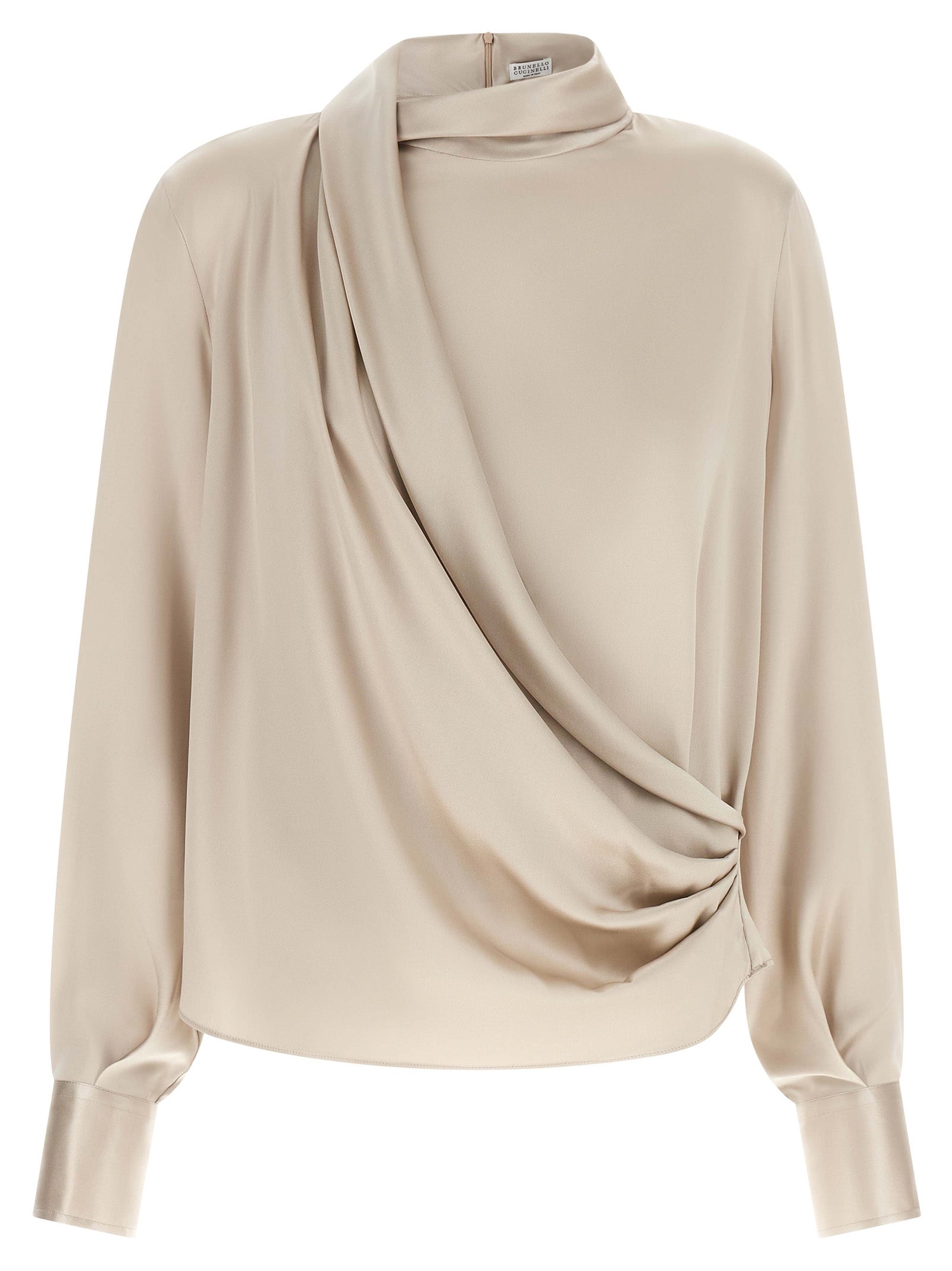Brunello Cucinelli Women Asymmetric Draped Blouse BRUNELLO CUCINELLI