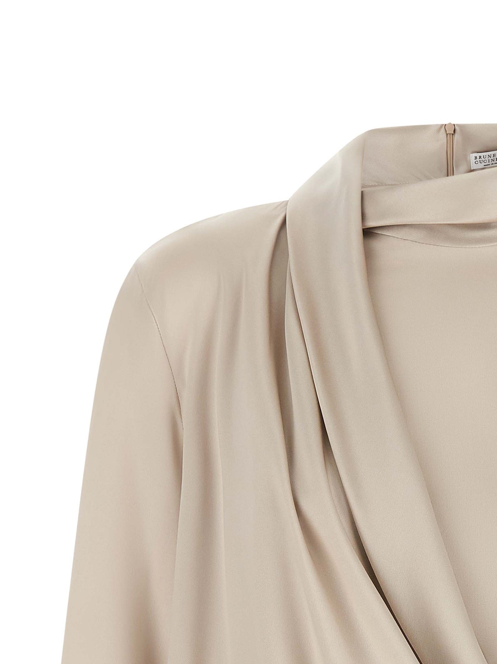 Brunello Cucinelli Women Asymmetric Draped Blouse BRUNELLO CUCINELLI