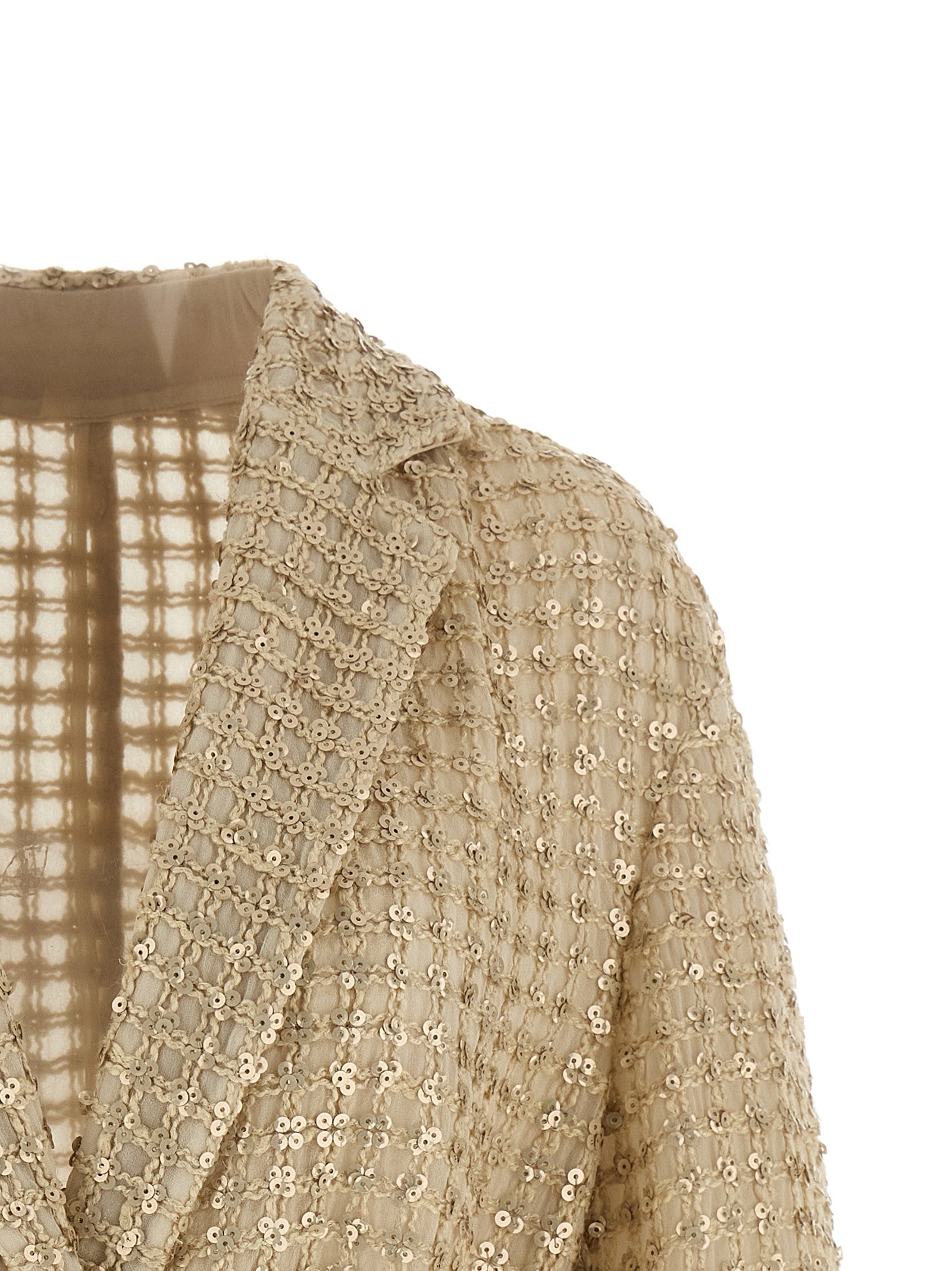 Brunello Cucinelli Women 'Dazzling Net Embroidery' Organza Blazer BRUNELLO CUCINELLI