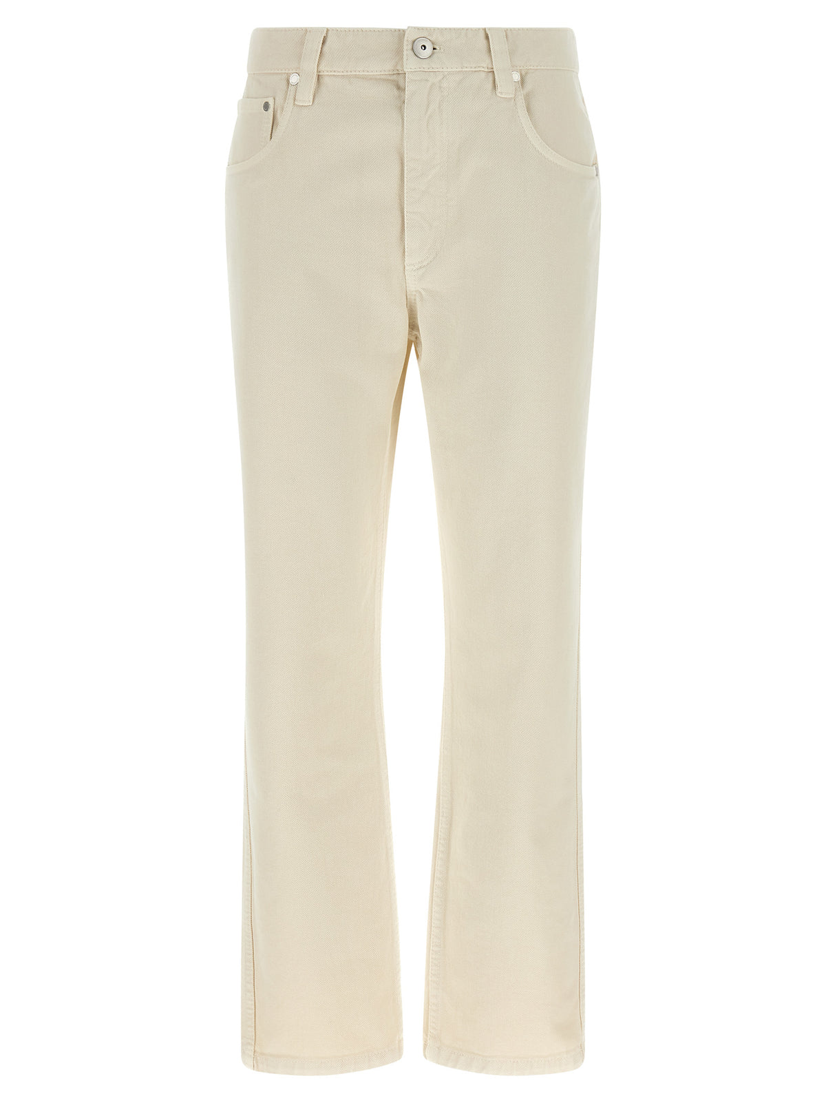 Brunello Cucinelli Women Beige 'Shiny Tab' Jeans BRUNELLO CUCINELLI