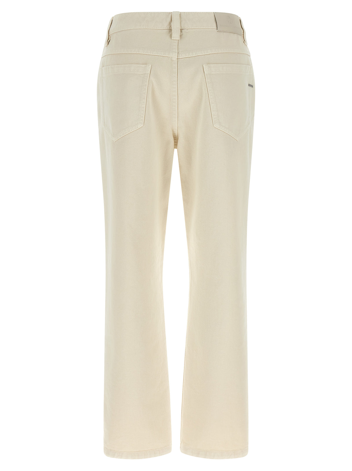 Brunello Cucinelli Women Beige 'Shiny Tab' Jeans BRUNELLO CUCINELLI